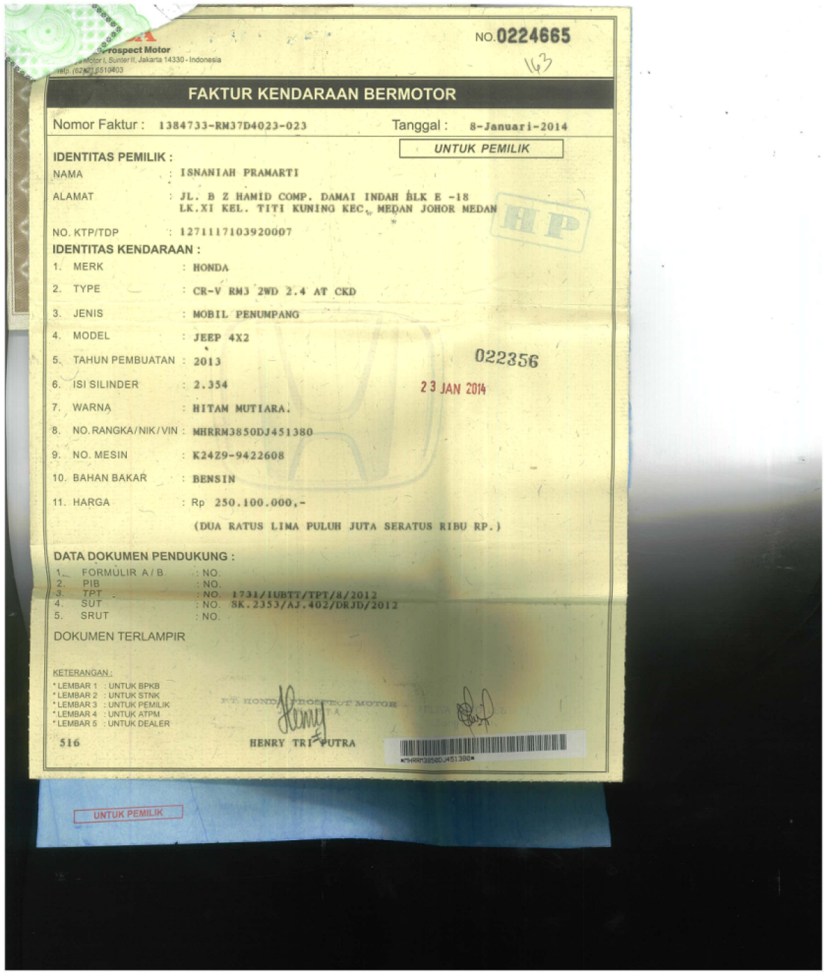 HONDA CR-V RM3 2WD 2.4