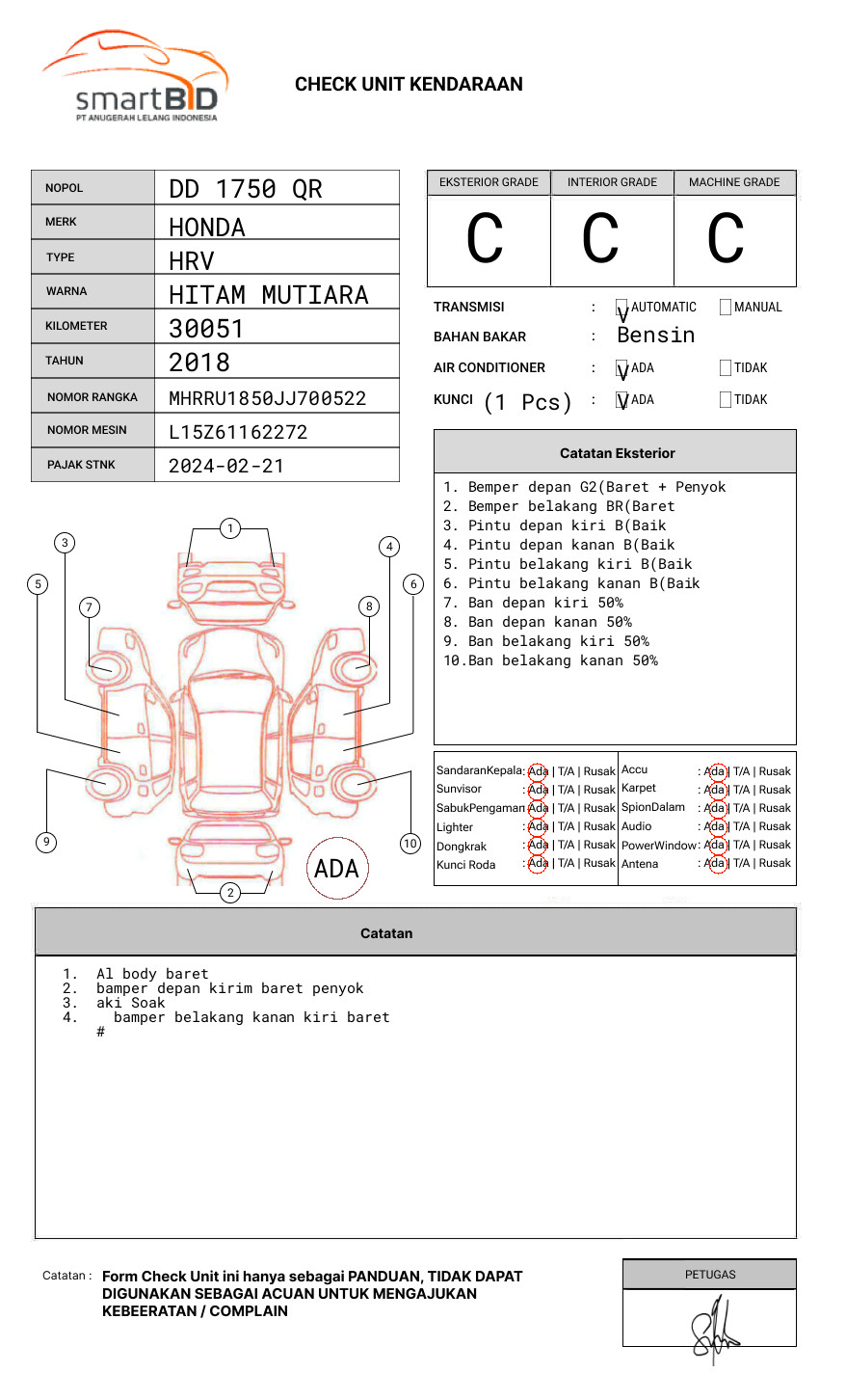 HONDA HRV RU1 1.5 E CVT