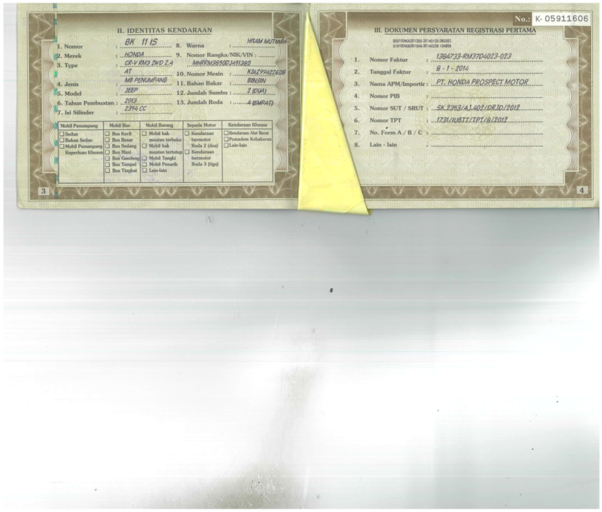 HONDA CR-V RM3 2WD 2.4