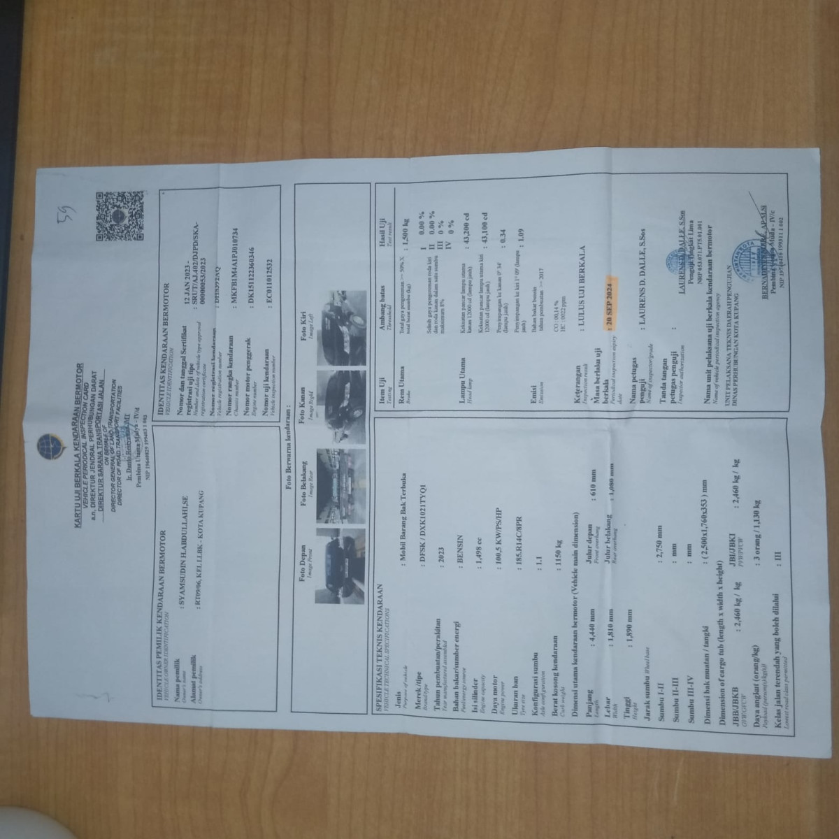 DFSK  DXK 1021TYQ1 1.5 AC STD (4X2) MT