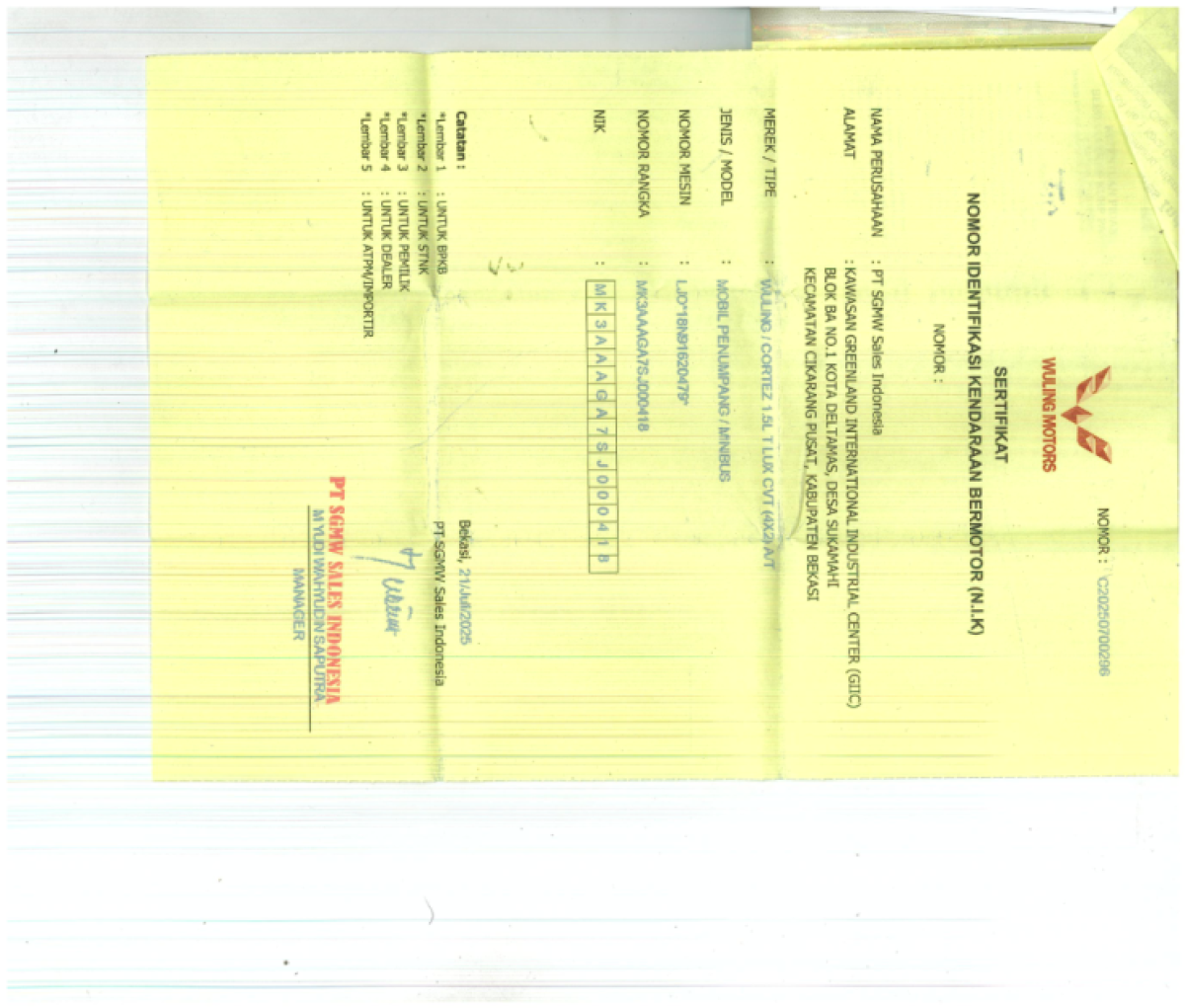 WULING CORTEZ 1.5 LUX