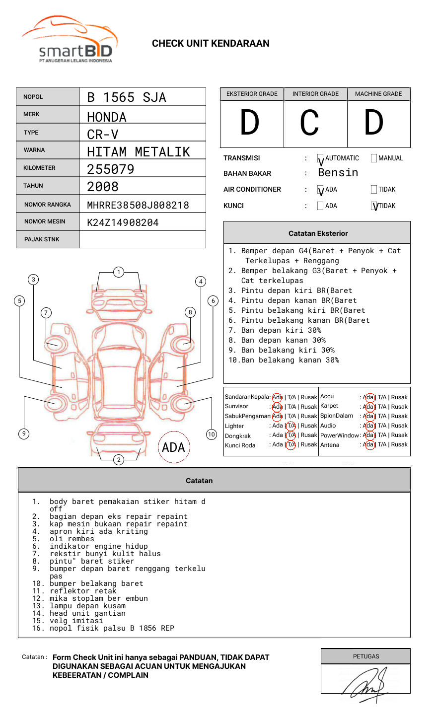 HONDA  CR-V  RE1 2WD 2.4 A/T