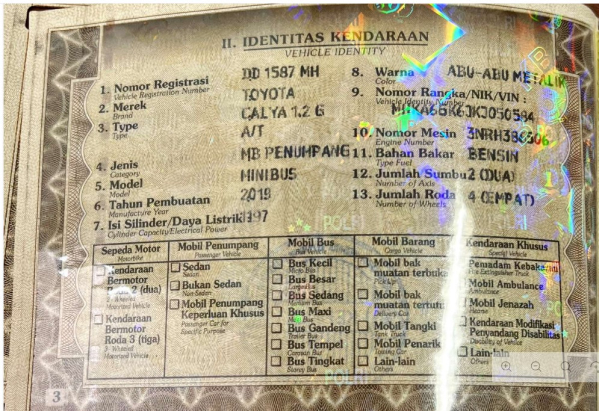 TOYOTA CALYA 1.2 G A/T