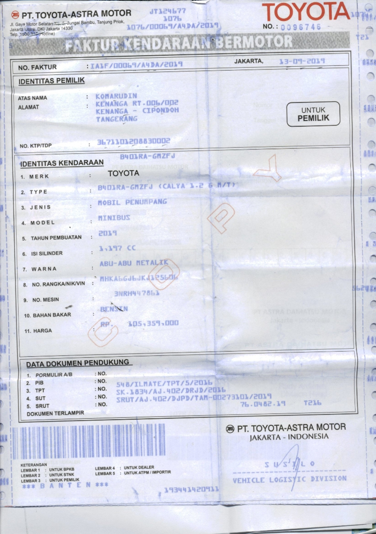 TOYOTA CALYA 1.2 G M/T