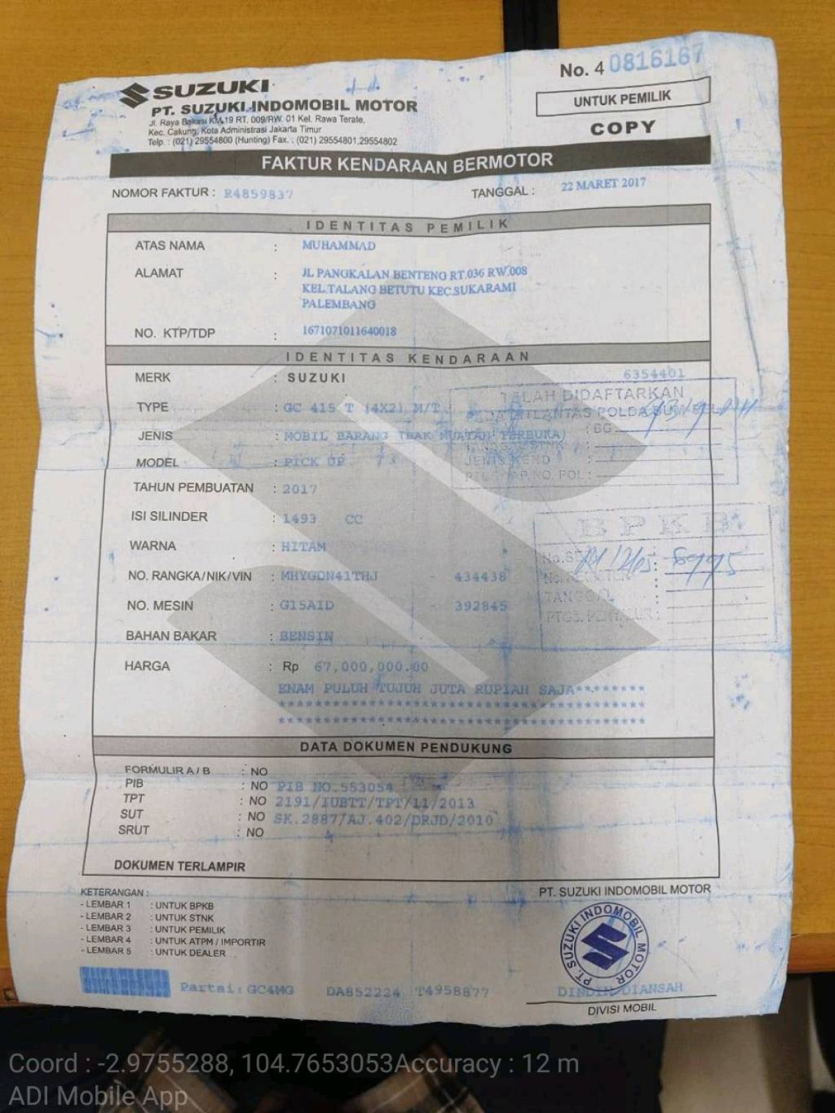 SUZUKI MEGA CARRY P.U