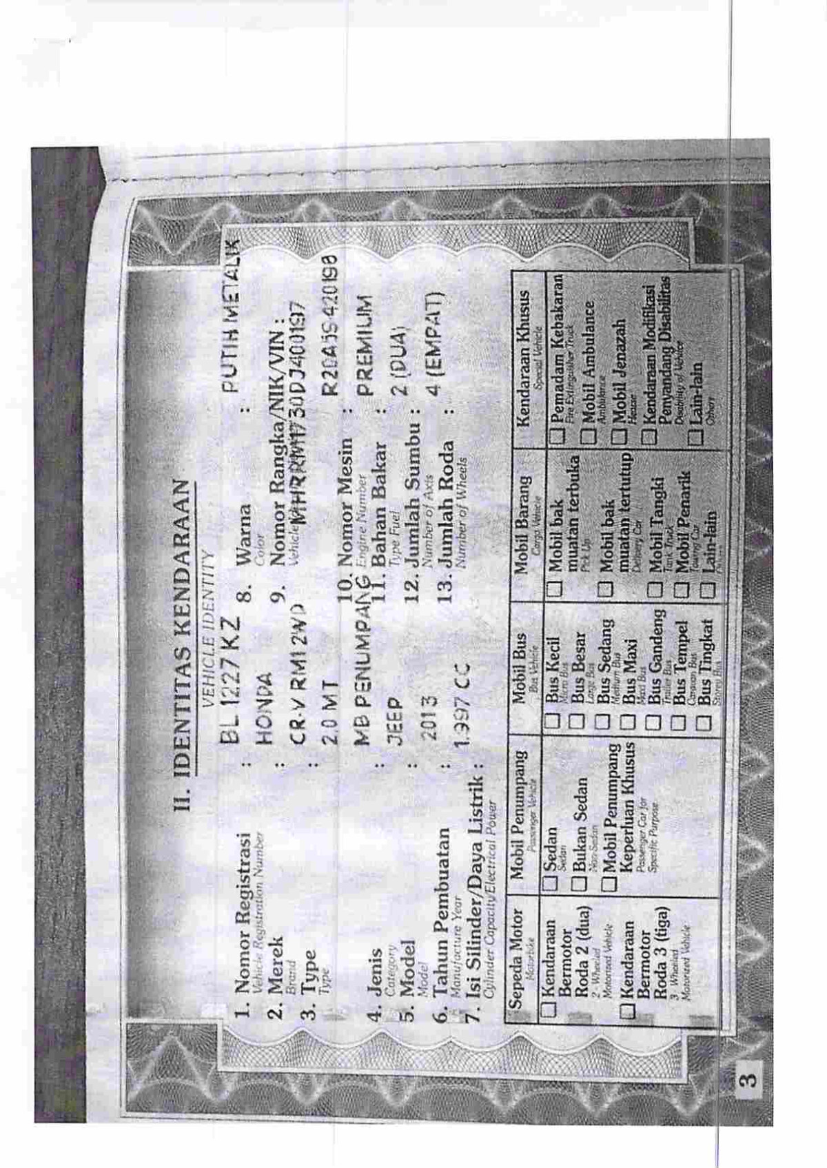 HONDA  CR-V  RM1 2WD 2.0