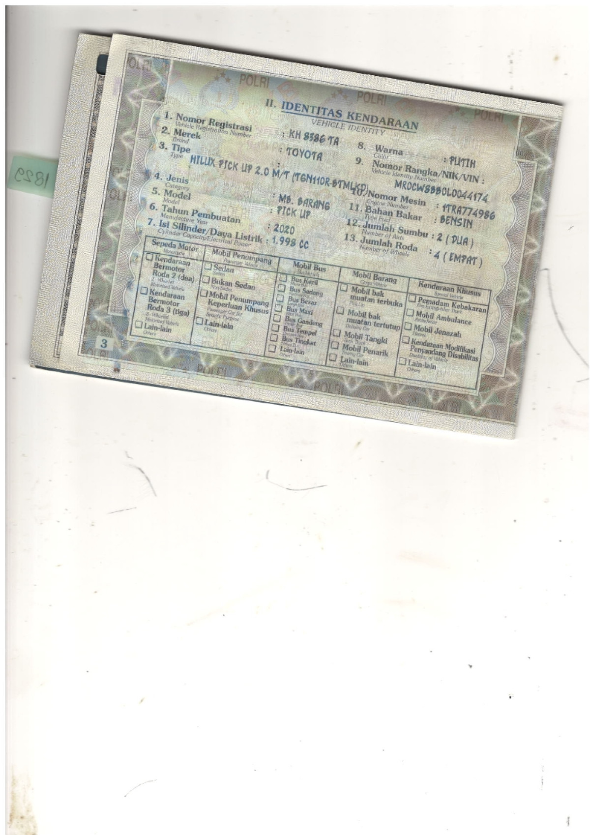 TOYOTA HILUX PICK UP