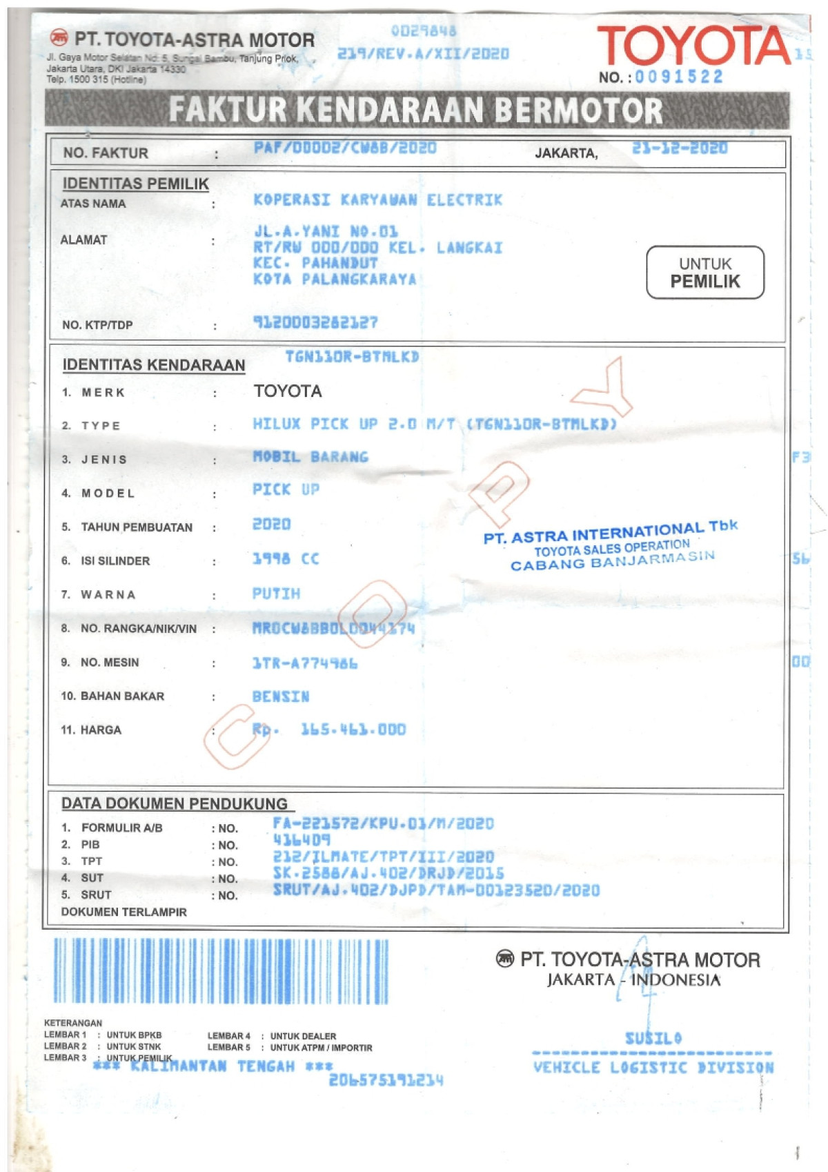 TOYOTA HILUX PICK UP