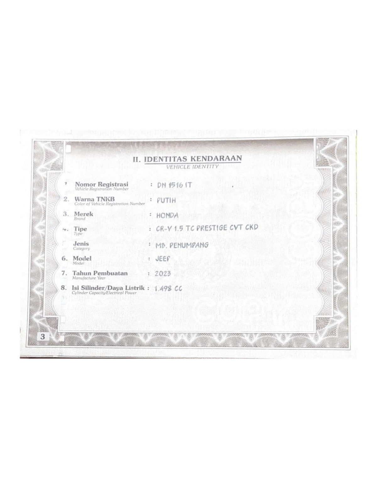 HONDA CR-V 1.5 TC PRESTIGE