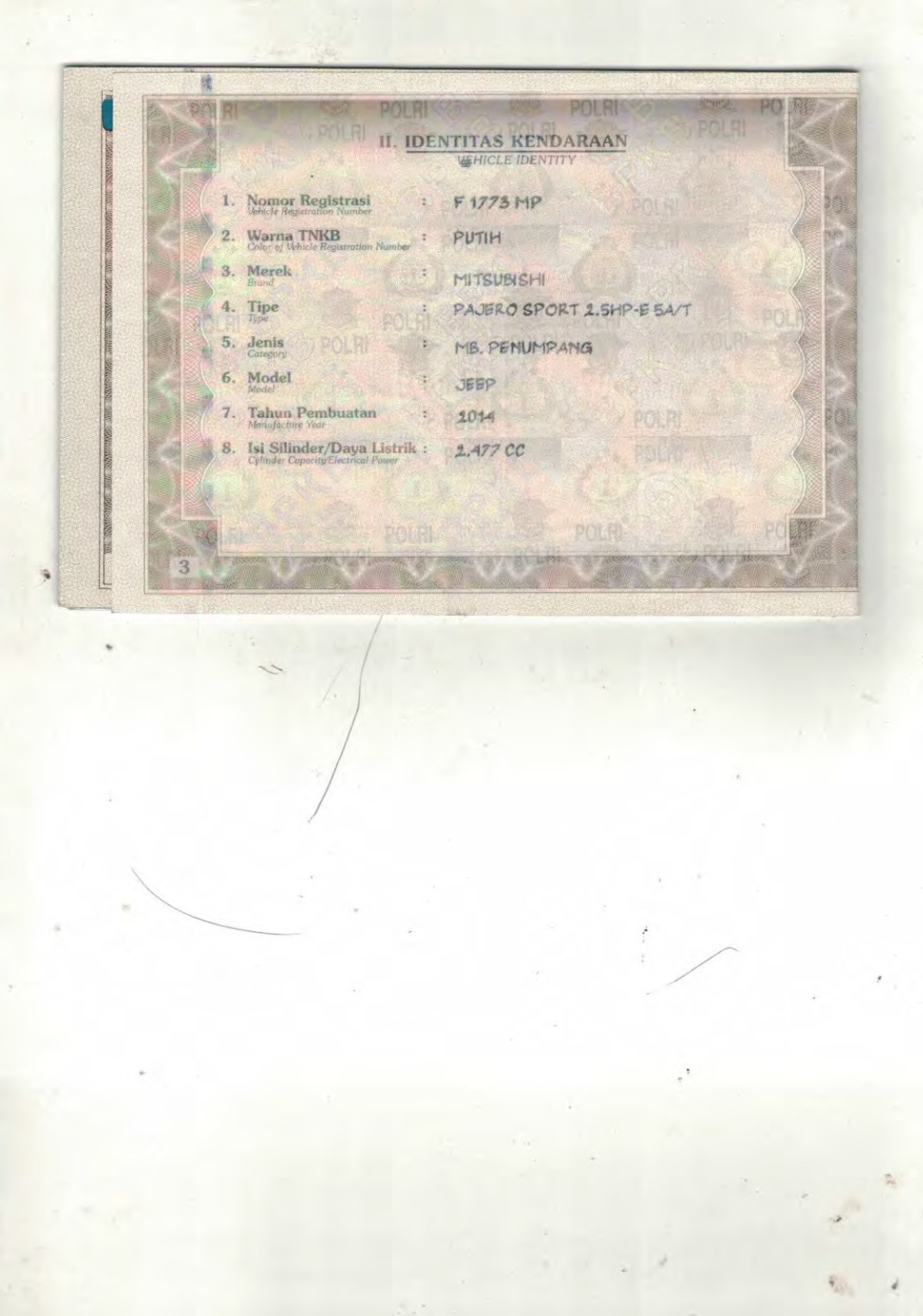 MITSUBISHI PAJERO SPORT 2.5HP-E