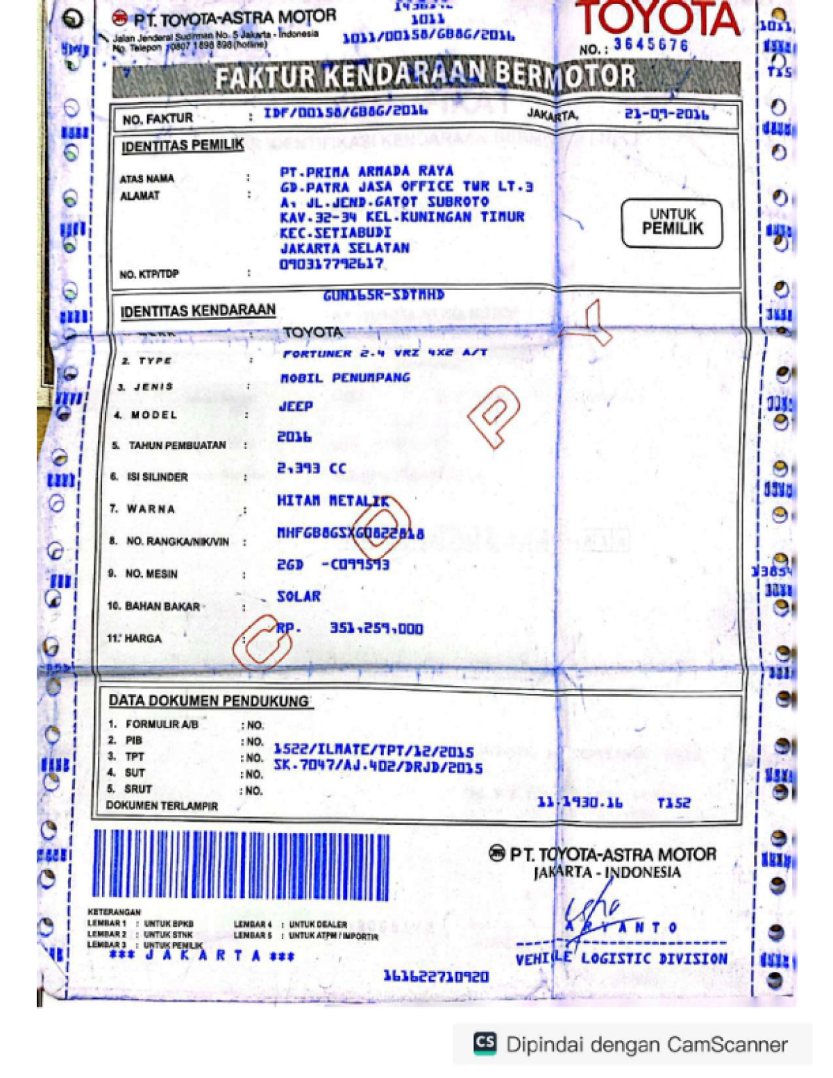 TOYOTA FORTUNER 2.4 VRZ