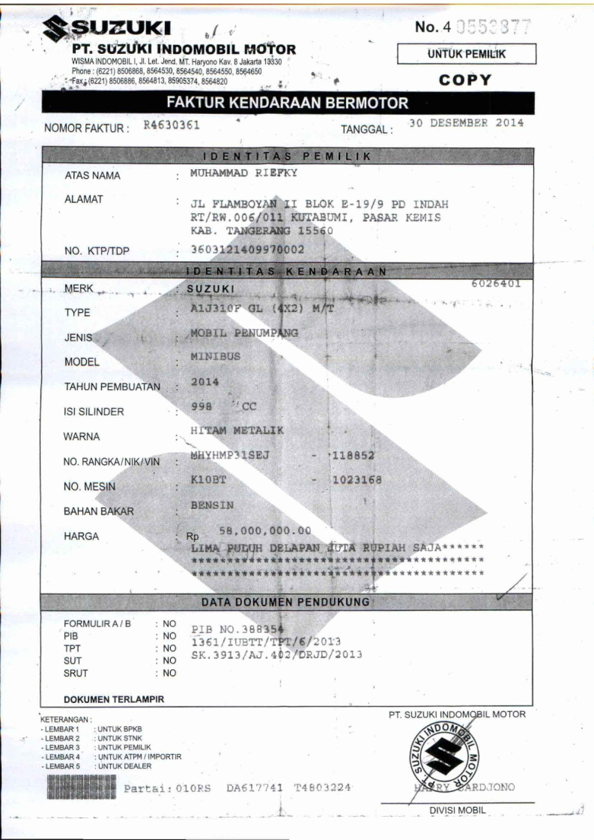 SUZUKI KARIMUN GL MT