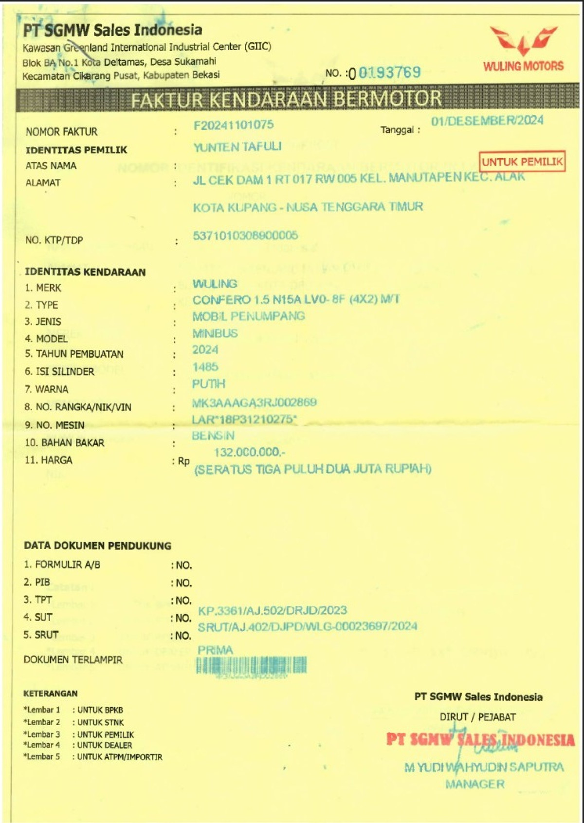 WULING CONFERO 1.5 DB MY (4X2)