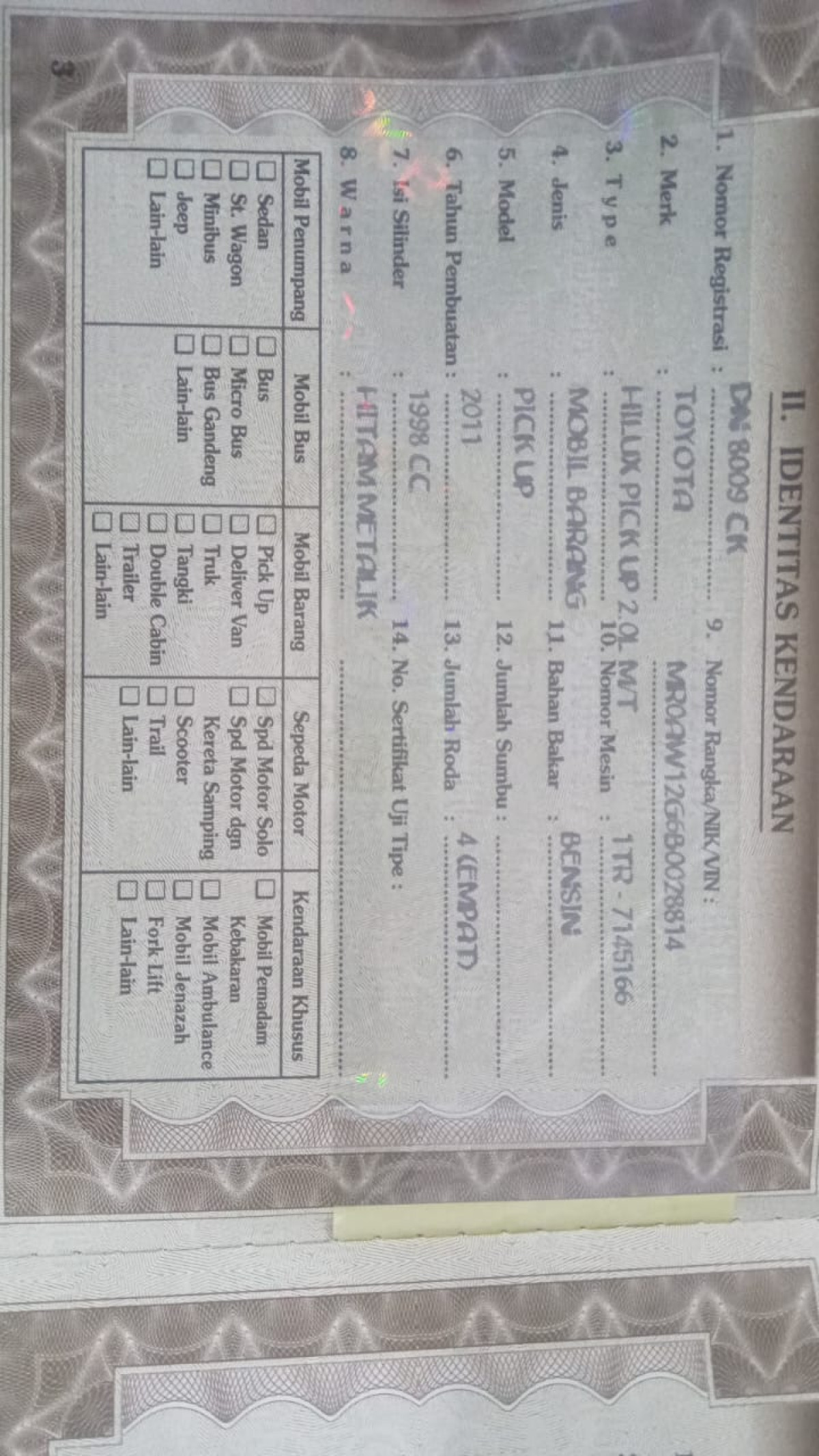 TOYOTA HILUX PICK UP