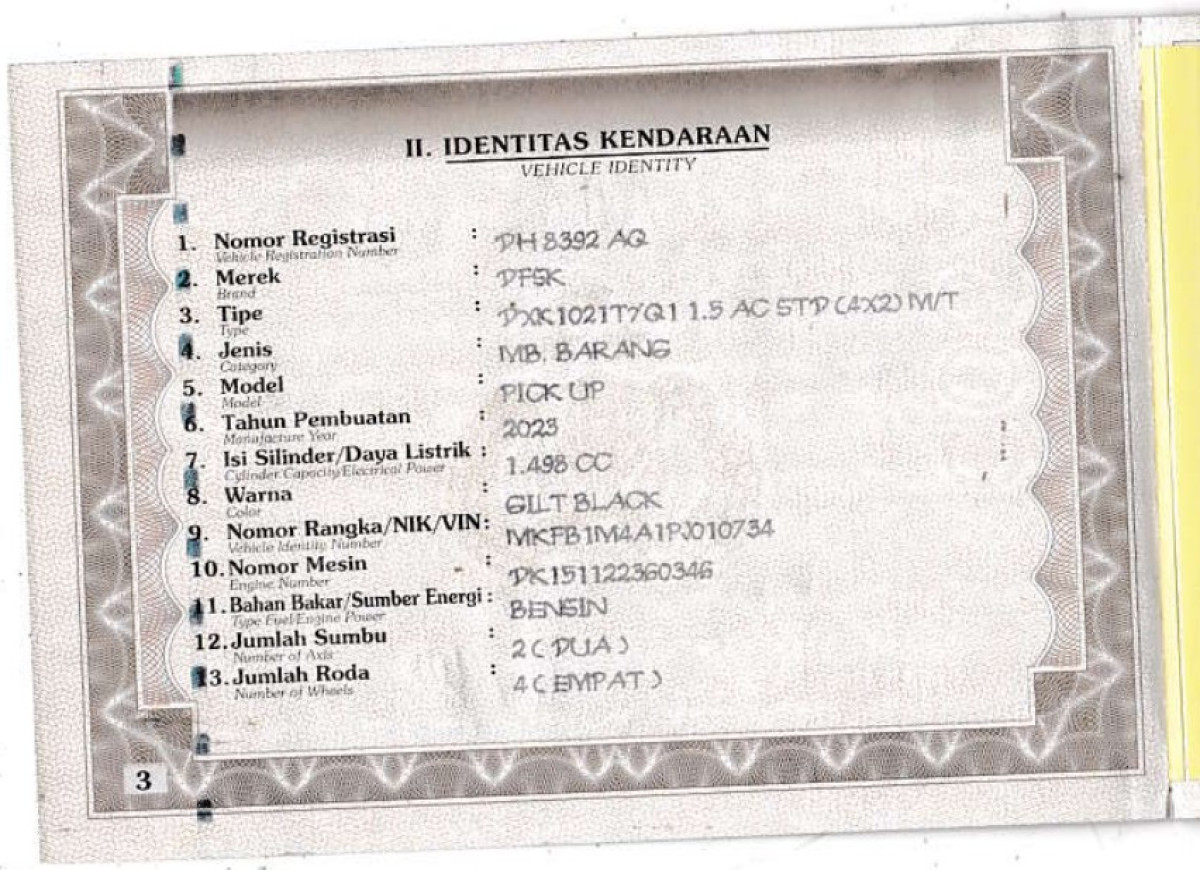 DFSK  DXK 1021TYQ1 1.5 AC STD (4X2) MT