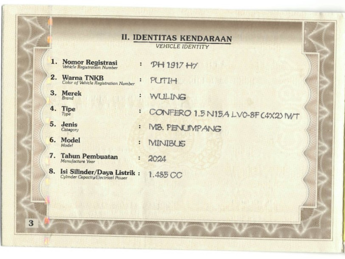 WULING CONFERO 1.5 DB MY (4X2)