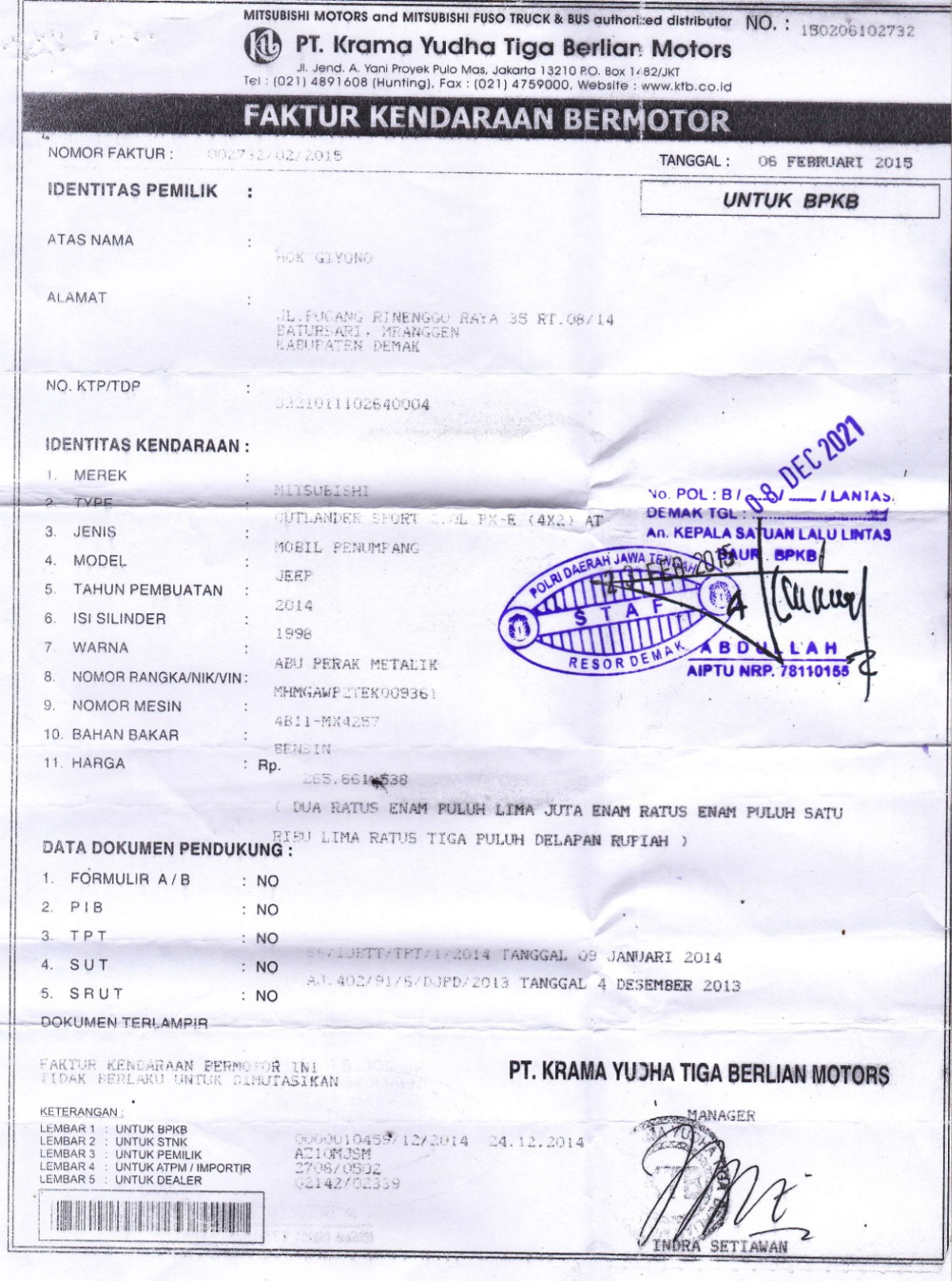 MITSUBISHI  OUTLANDER SPORT  2.0L PX