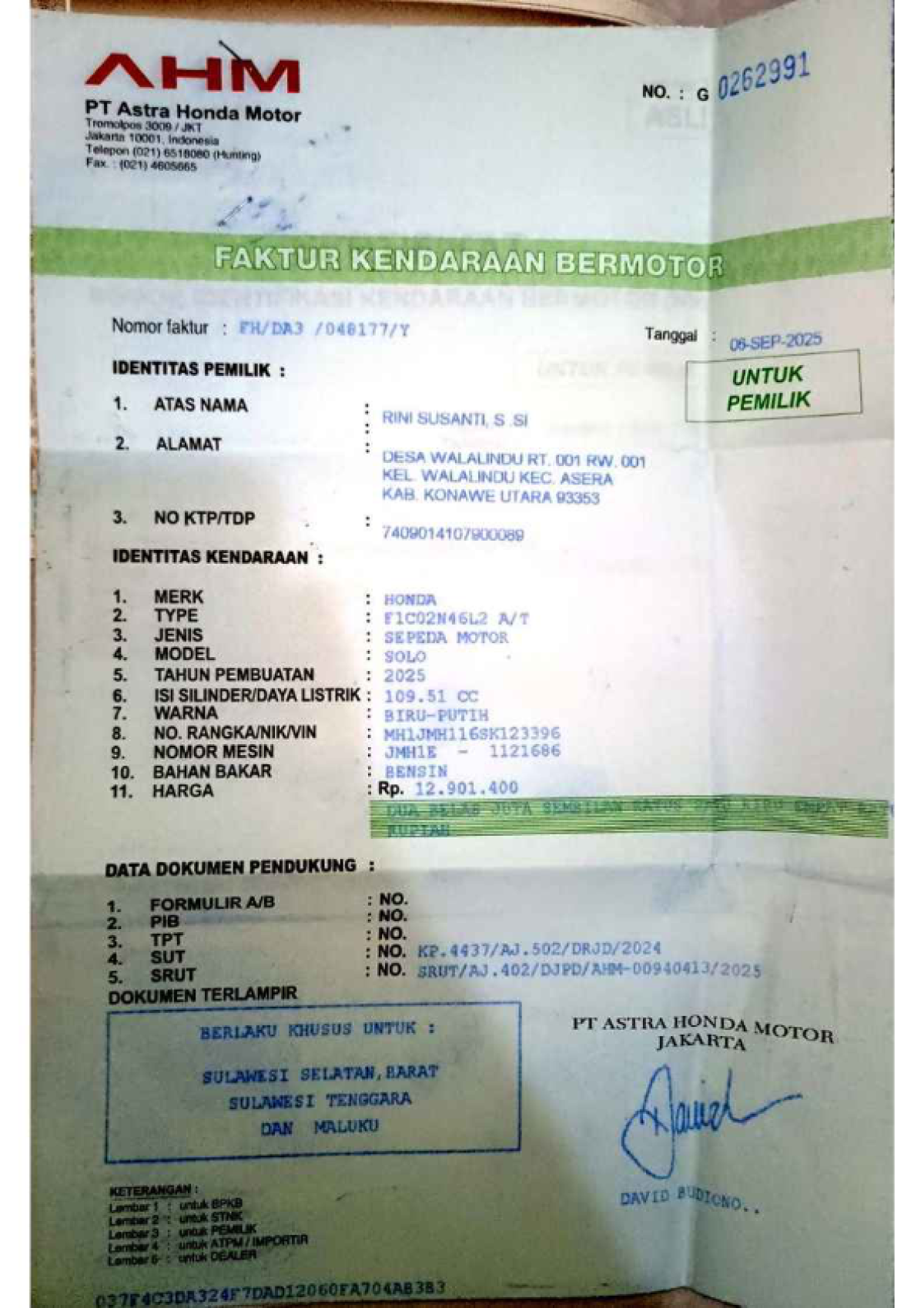 HONDA SCOOPY FI SPORTY