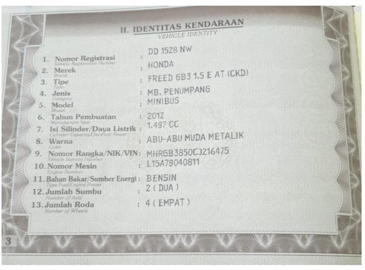 HONDA FREED GB3 1.5 E