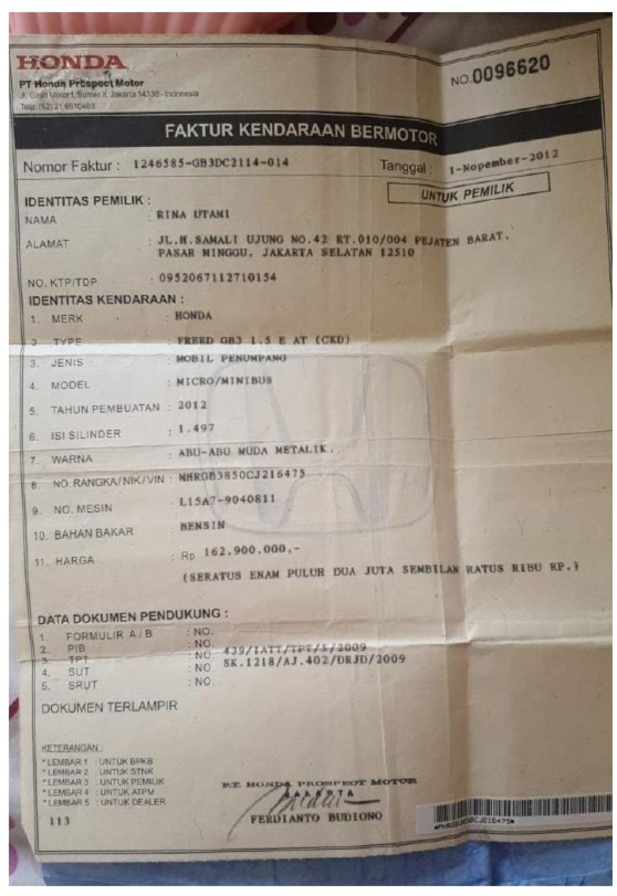 HONDA FREED GB3 1.5 E