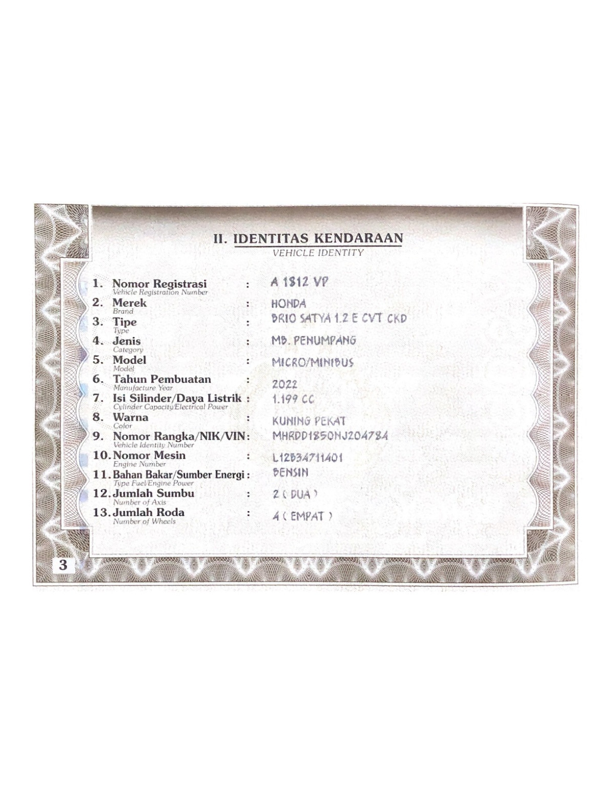 HONDA BRIO SATYA 1.2 E