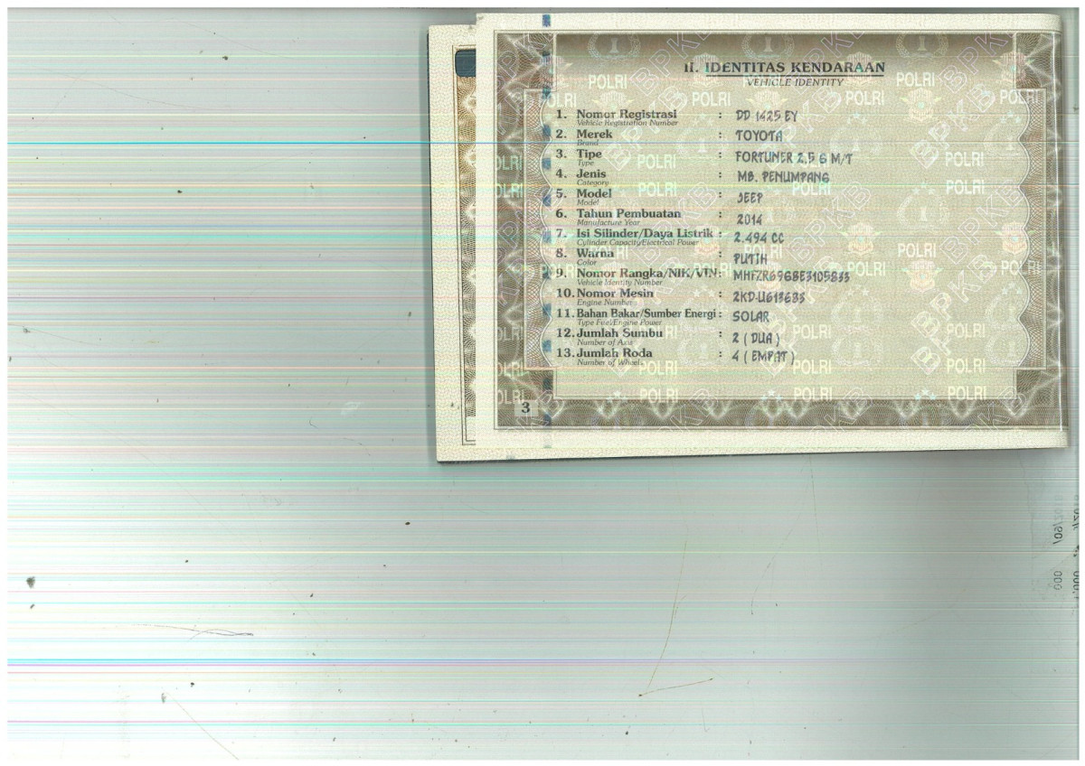 TOYOTA  FORTUNER  G 2.5