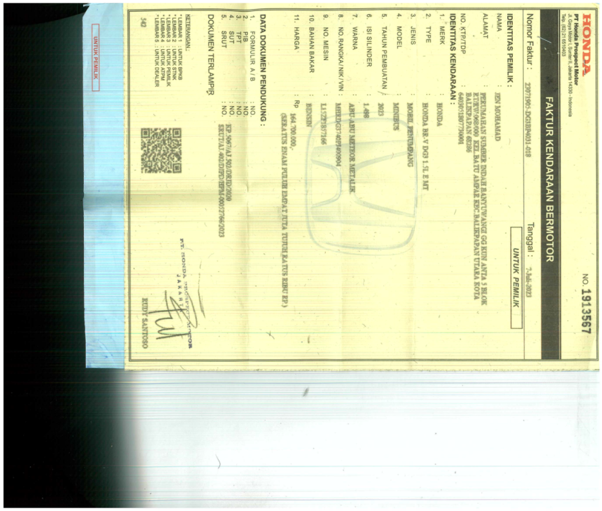 HONDA  BRV BR-V DG3 1.5 L E