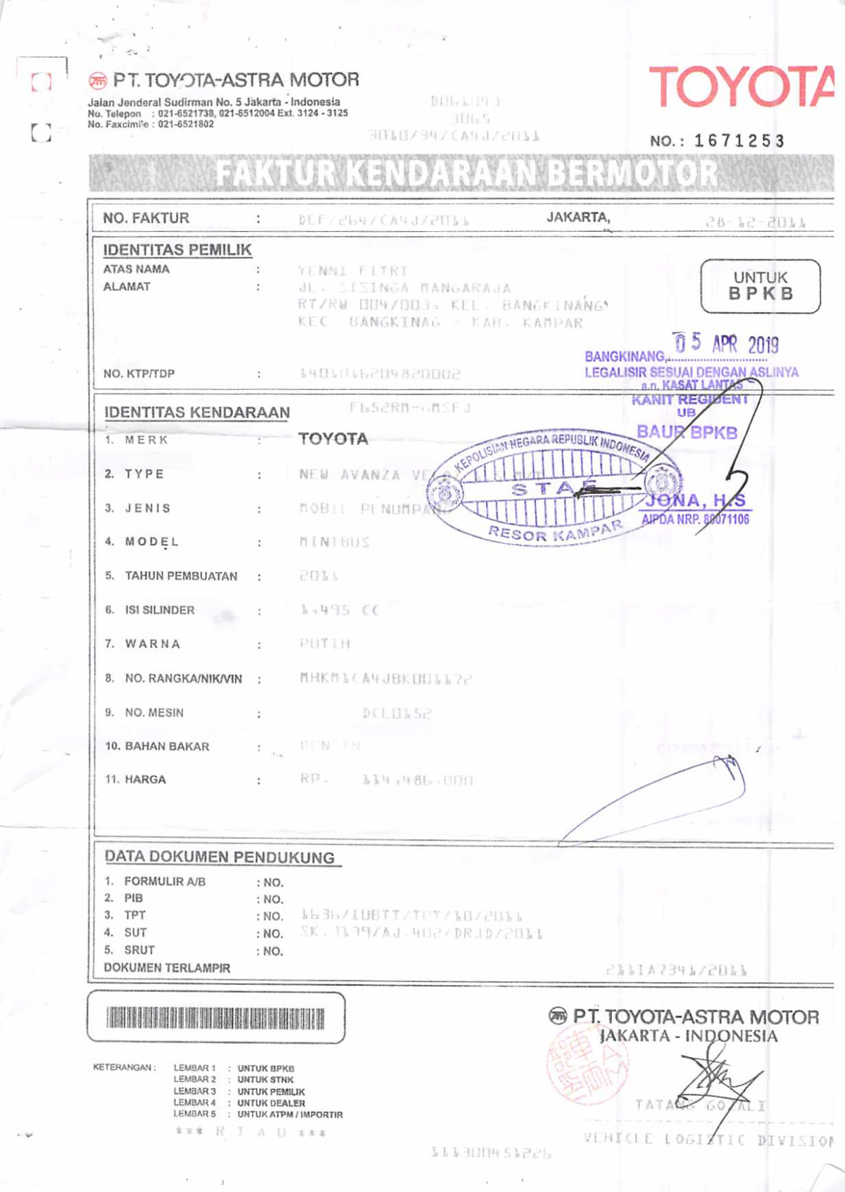 TOYOTA AVANZA AVANZA VELOZ