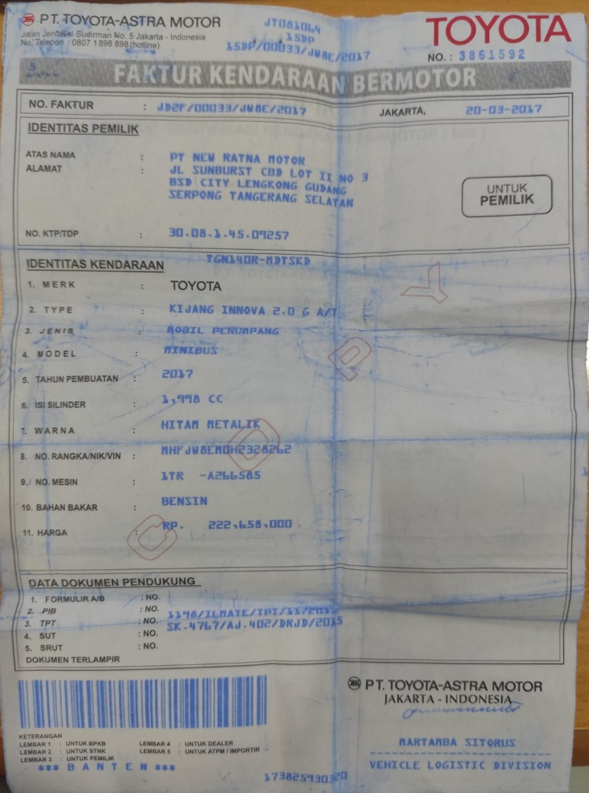 TOYOTA INNOVA INNOVA G