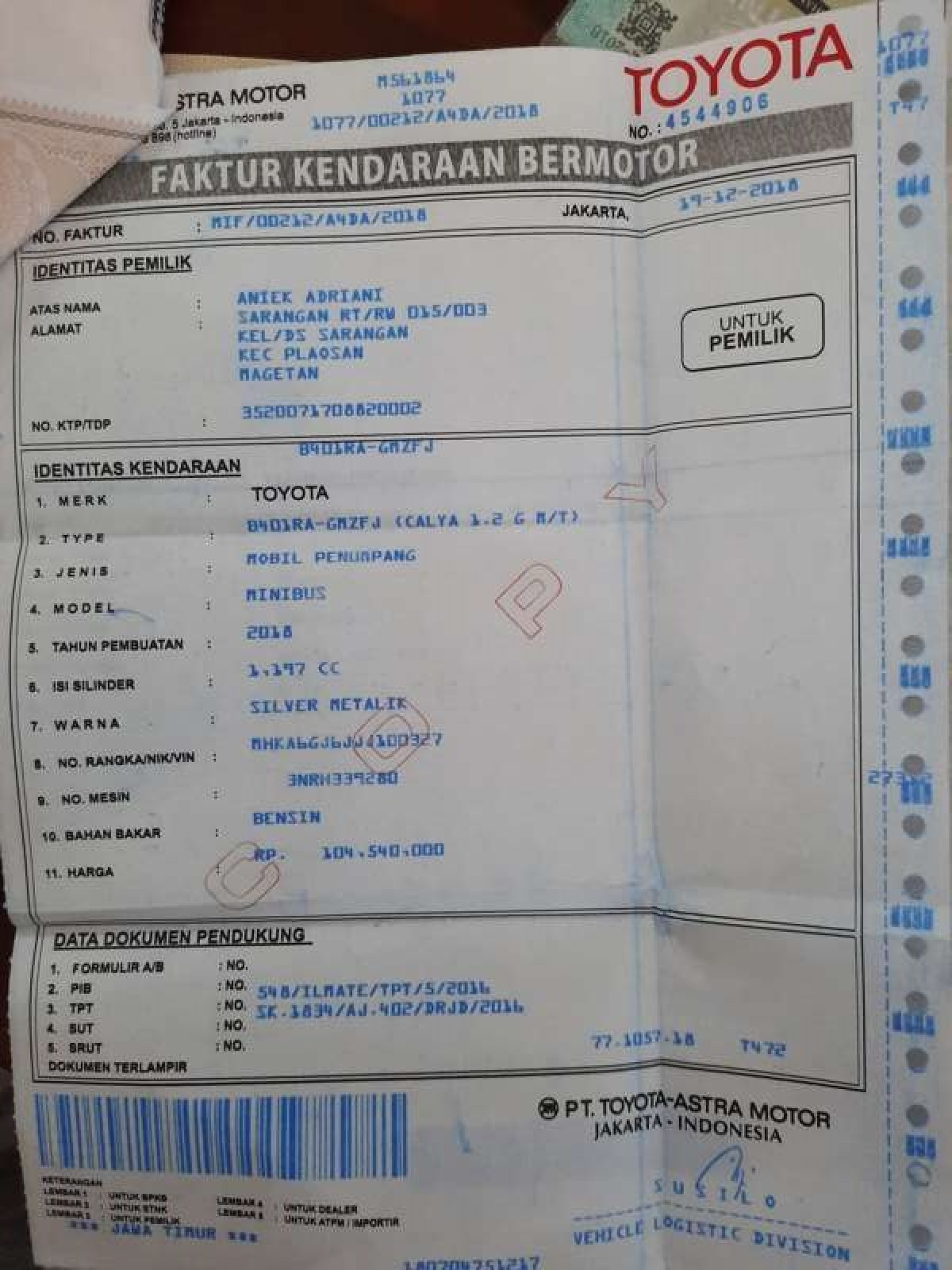 TOYOTA  CALYA  1.2 G M/T