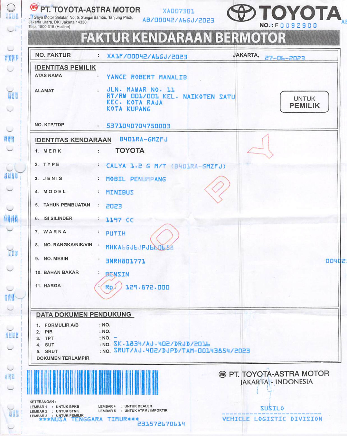 TOYOTA CALYA 1.2 G M/T