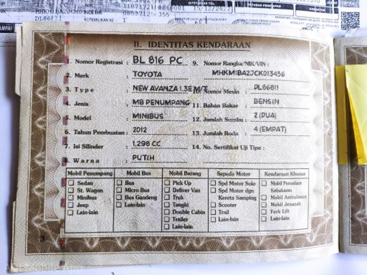 TOYOTA AVANZA AVANZA E