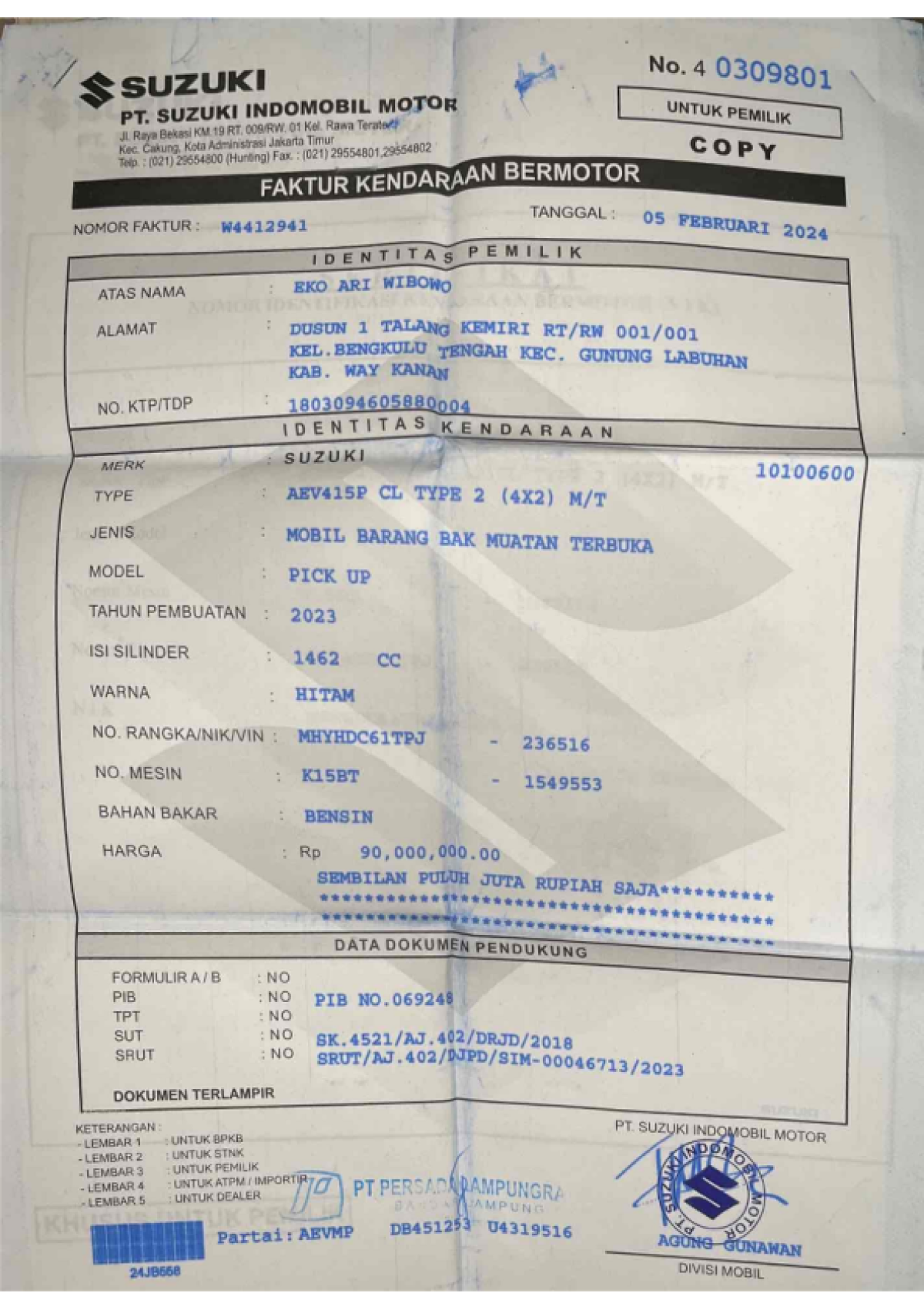 SUZUKI  CARRY  CL PICK UP