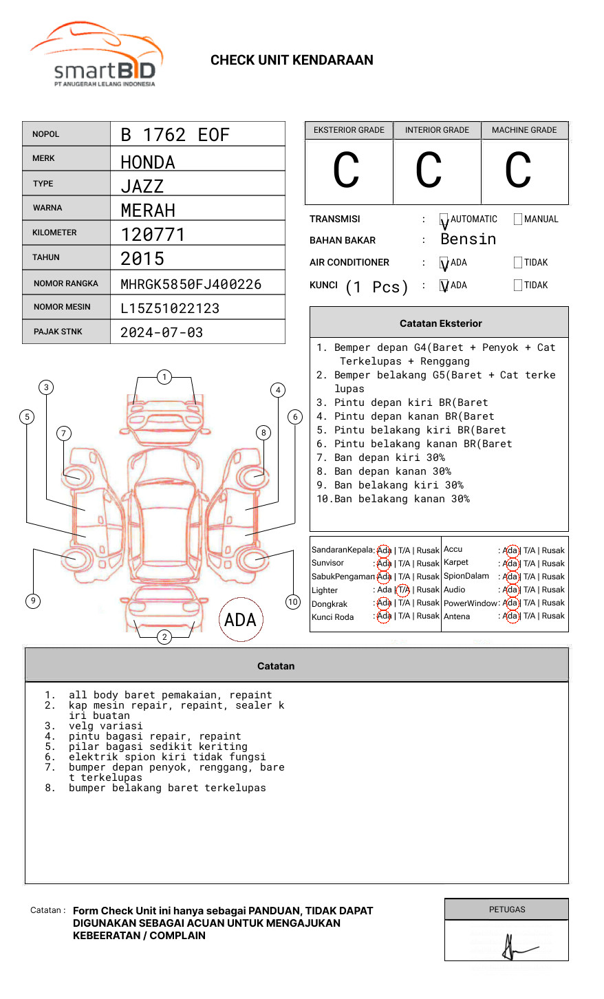 HONDA JAZZ GK5 1.5 S AT CKD