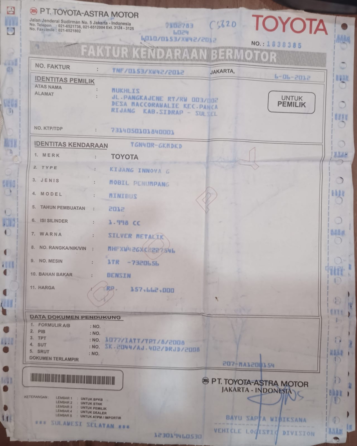 TOYOTA INNOVA INNOVA G