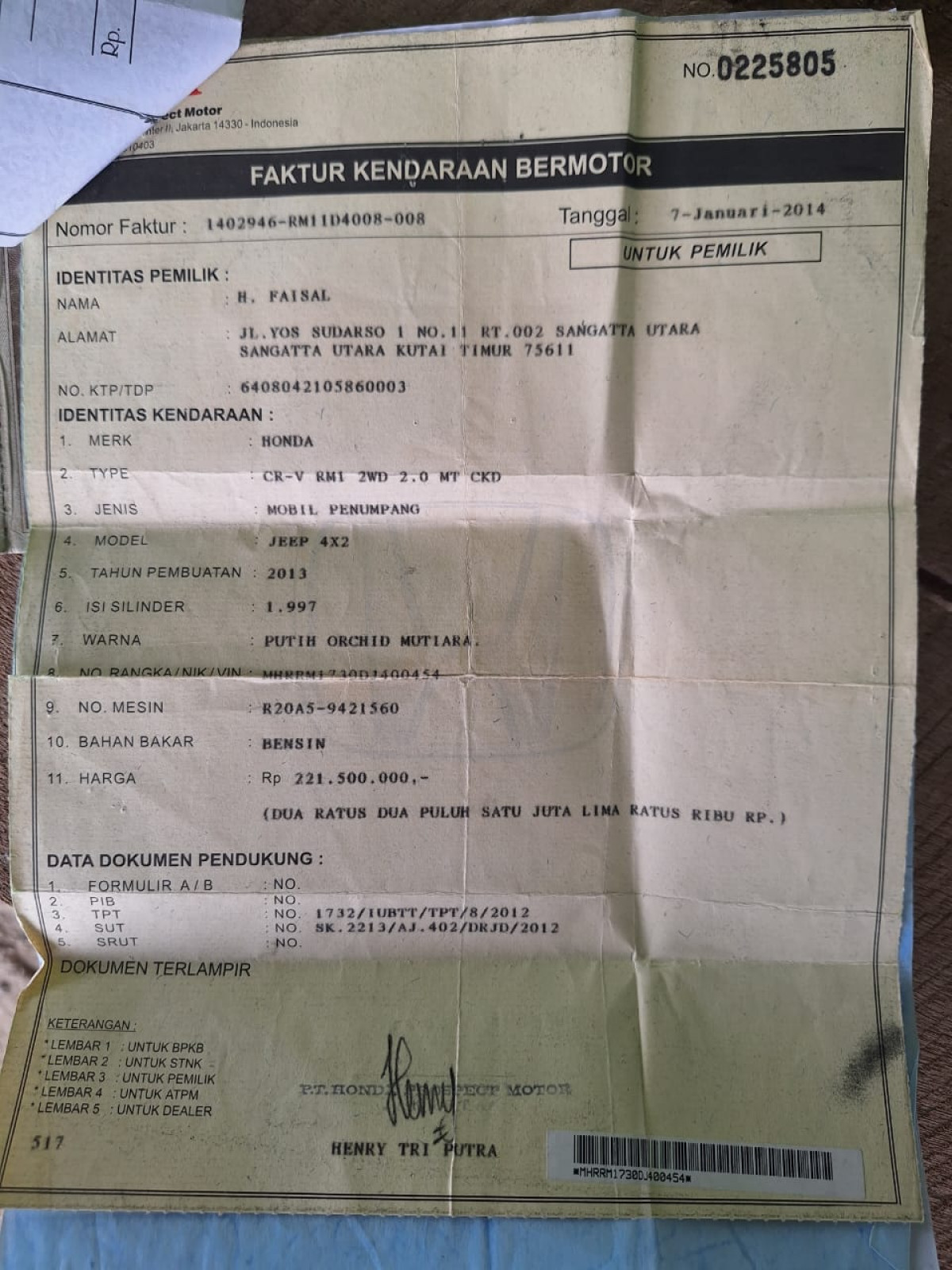 HONDA  CR-V  RM1 2WD