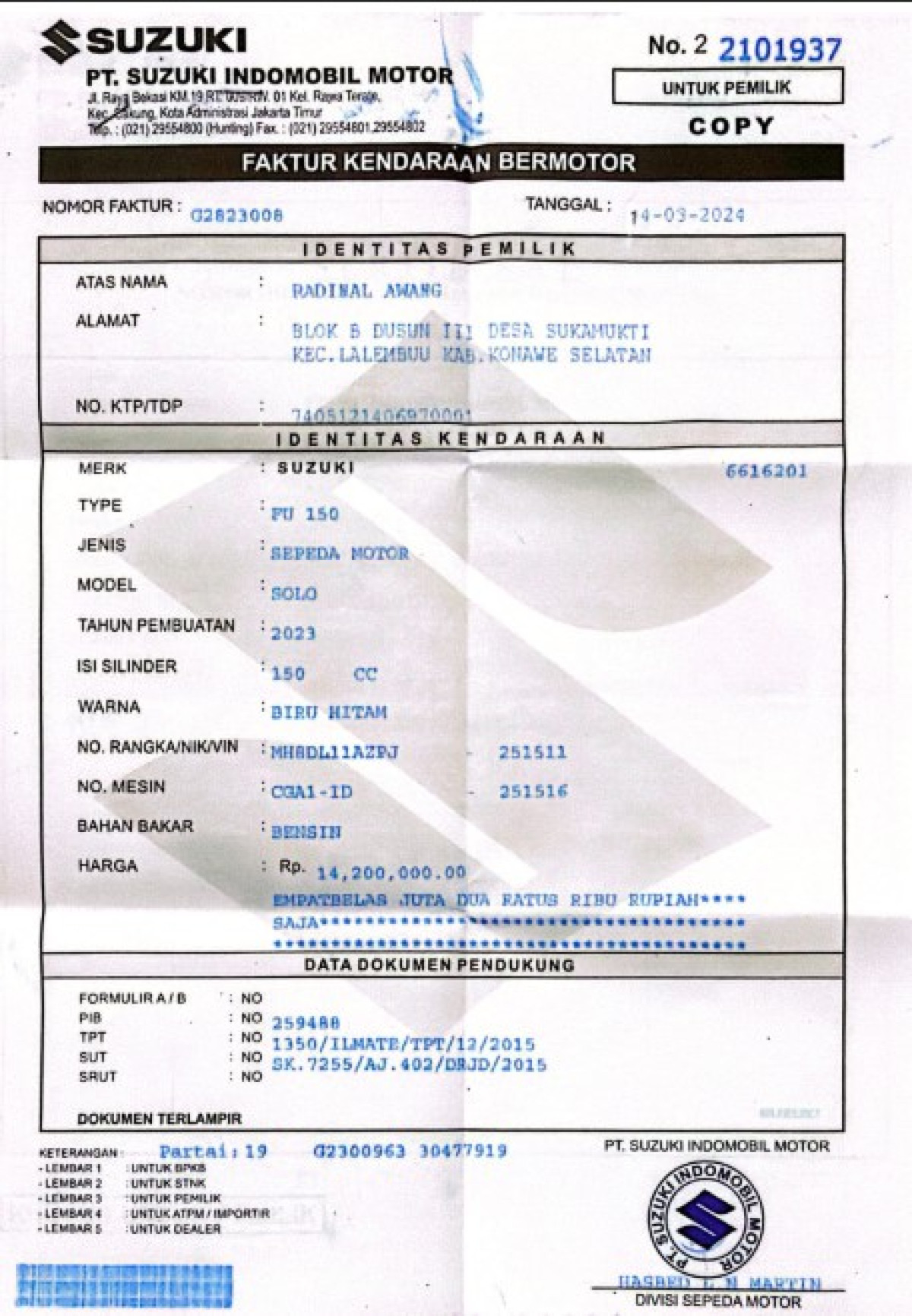 SUZUKI SATRIA FU 150