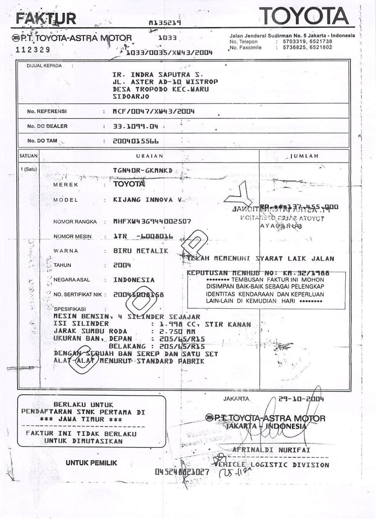 TOYOTA  KIJANG  INNOVA V