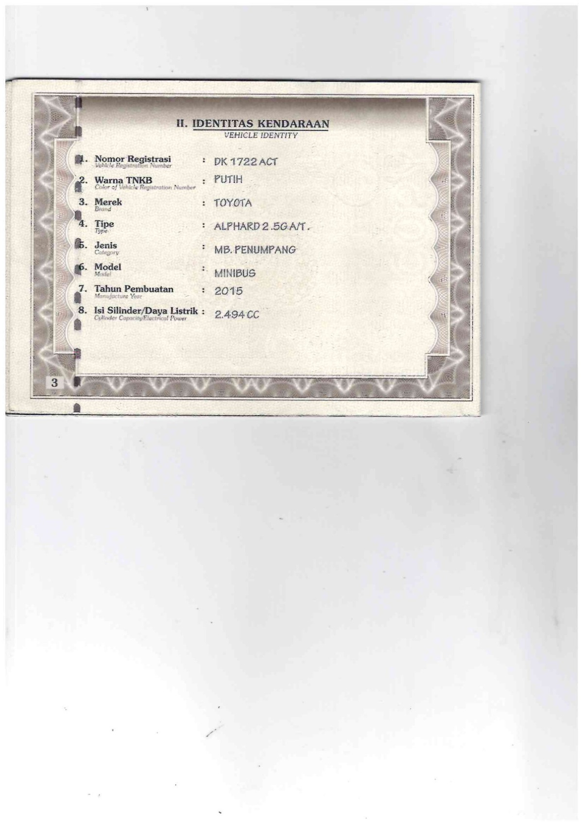 TOYOTA ALPHARD 2.5 G