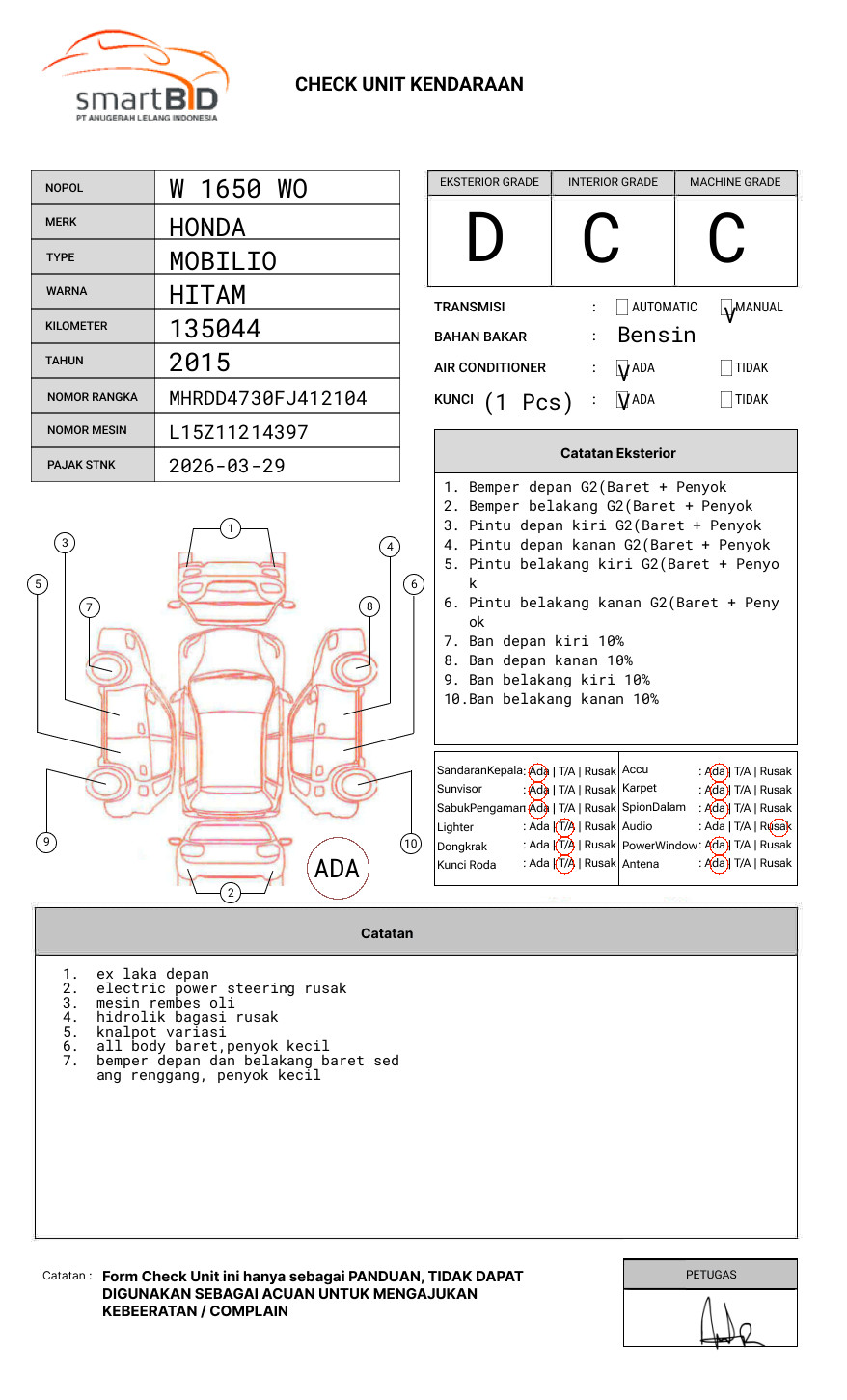 HONDA MOBILIO DD4 1.5 S