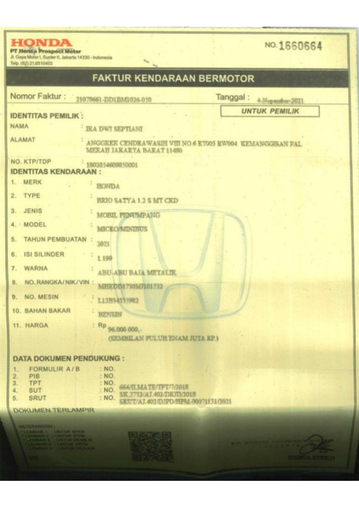 HONDA BRIO SATYA 1.2 S