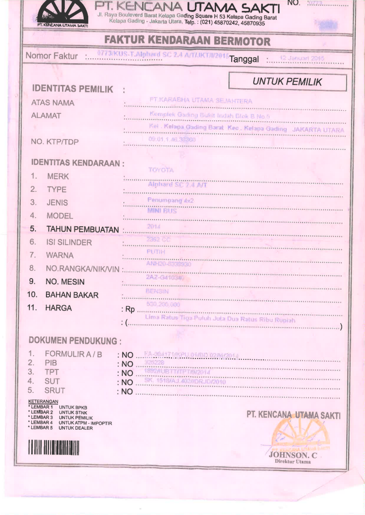 TOYOTA ALPHARD SC 2.4