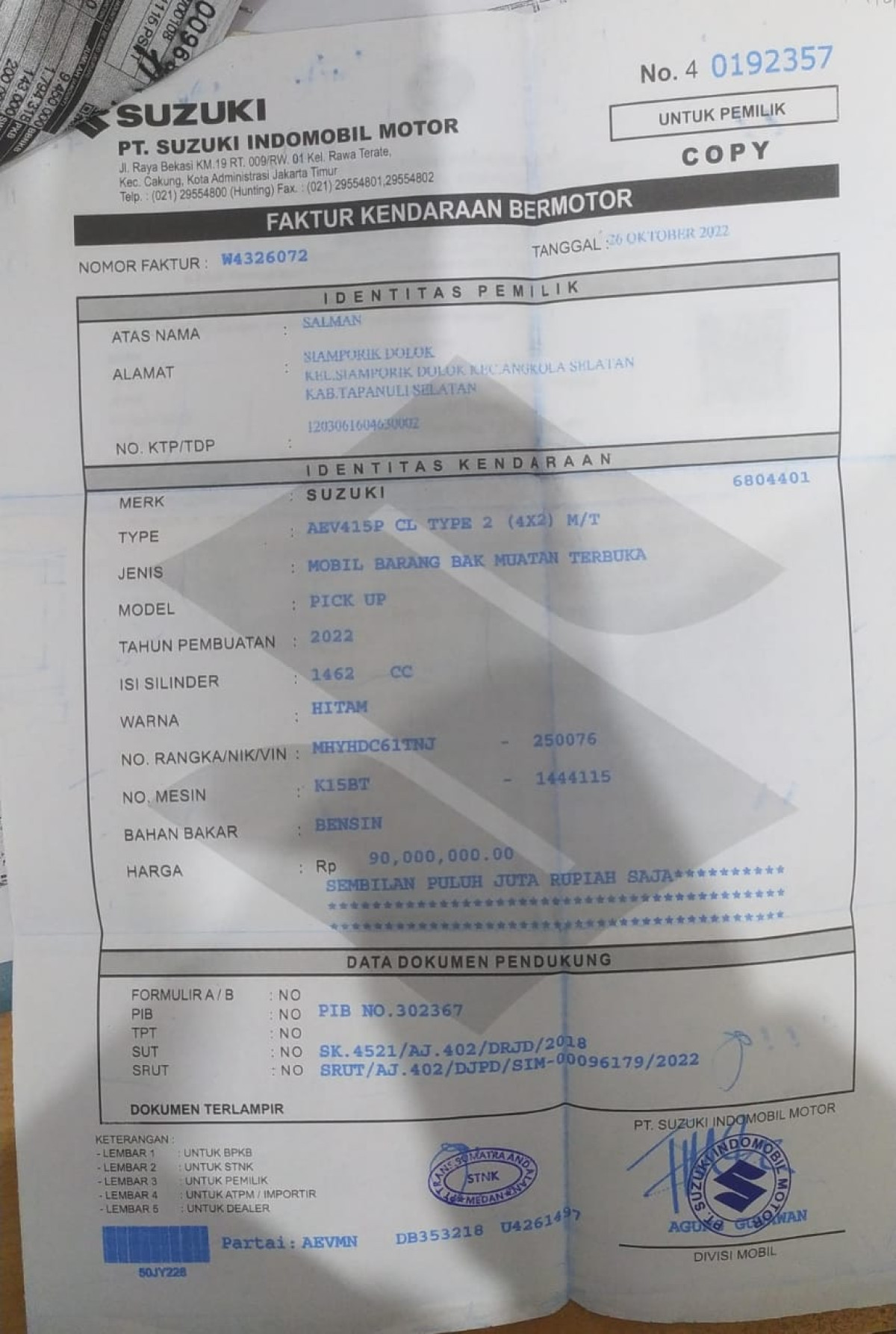 SUZUKI CARRY CL PICK UP