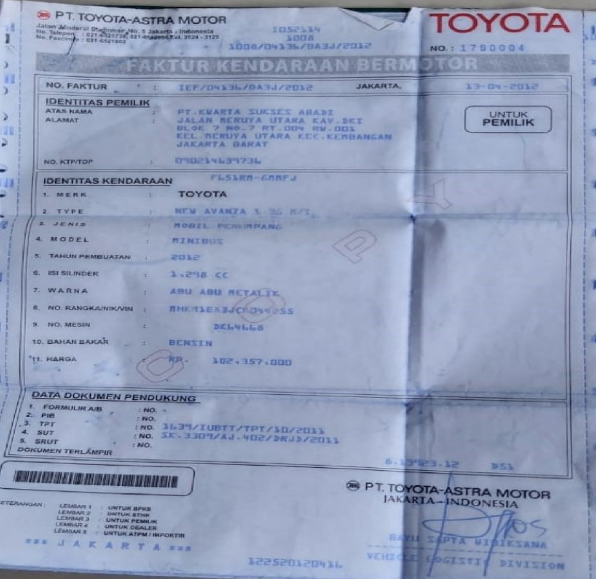 TOYOTA AVANZA 1.3 G