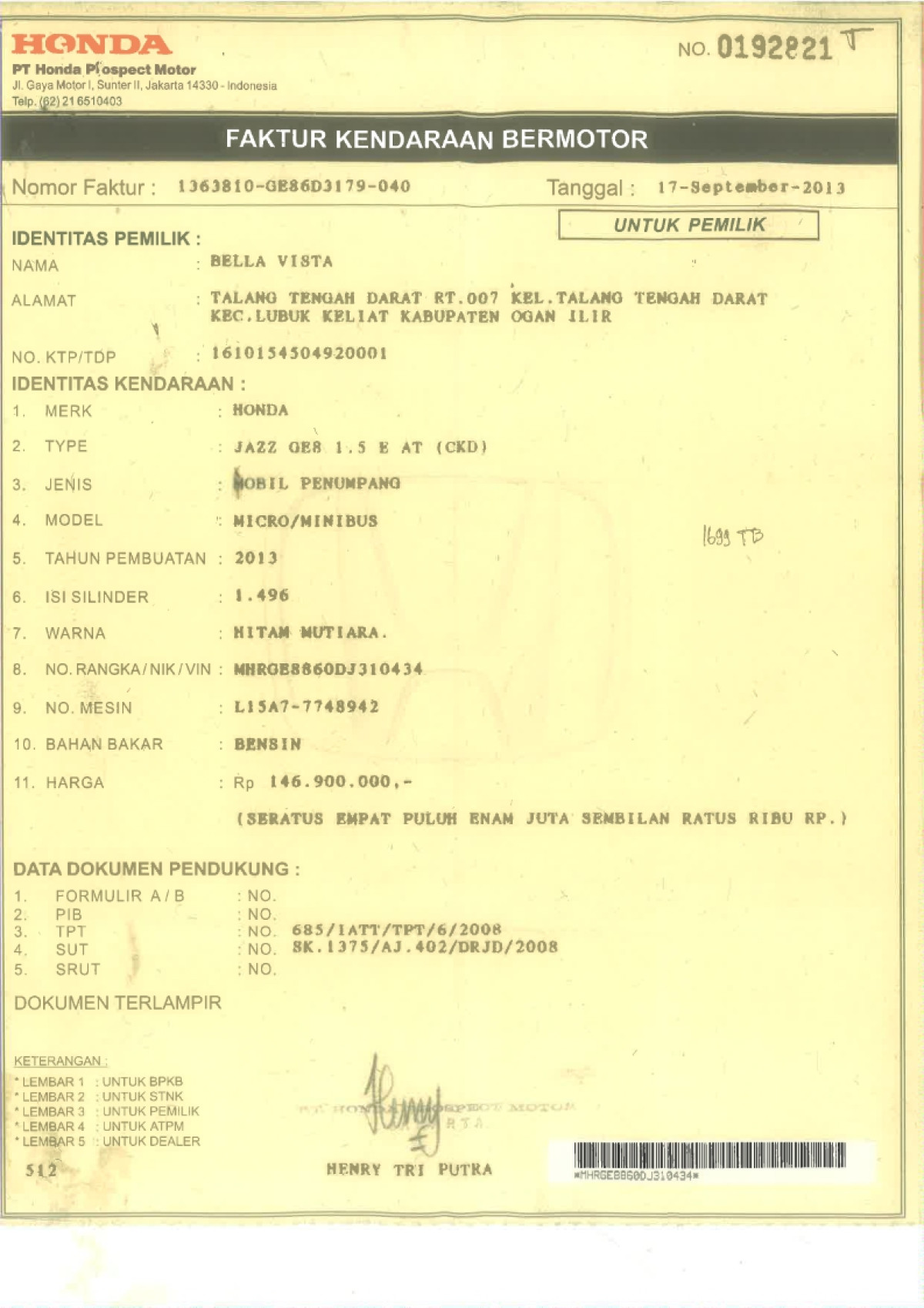 HONDA JAZZ GE8 1.5 E