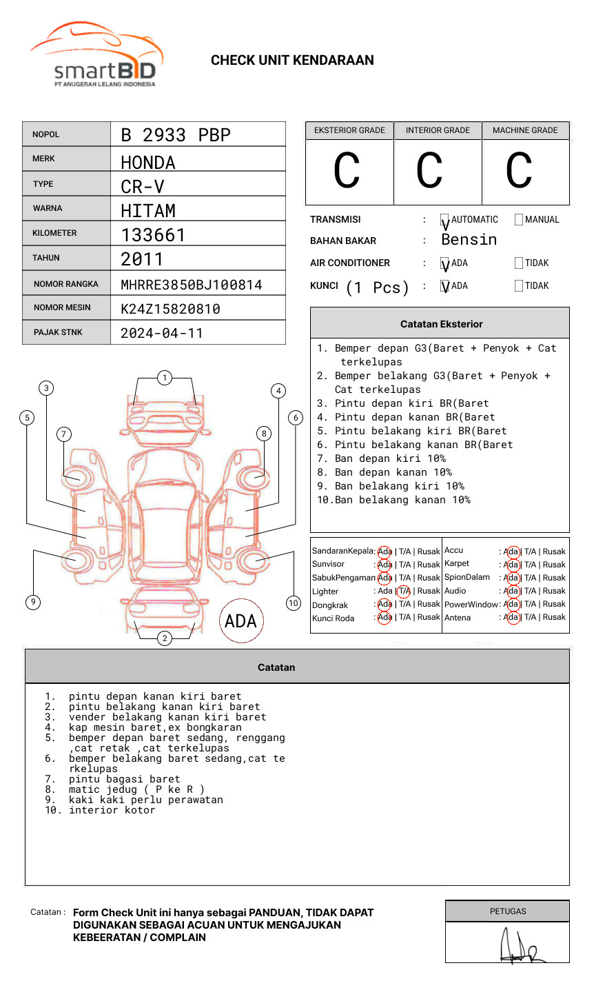 HONDA  CR-V  RE1 2WD 2.4 A/T