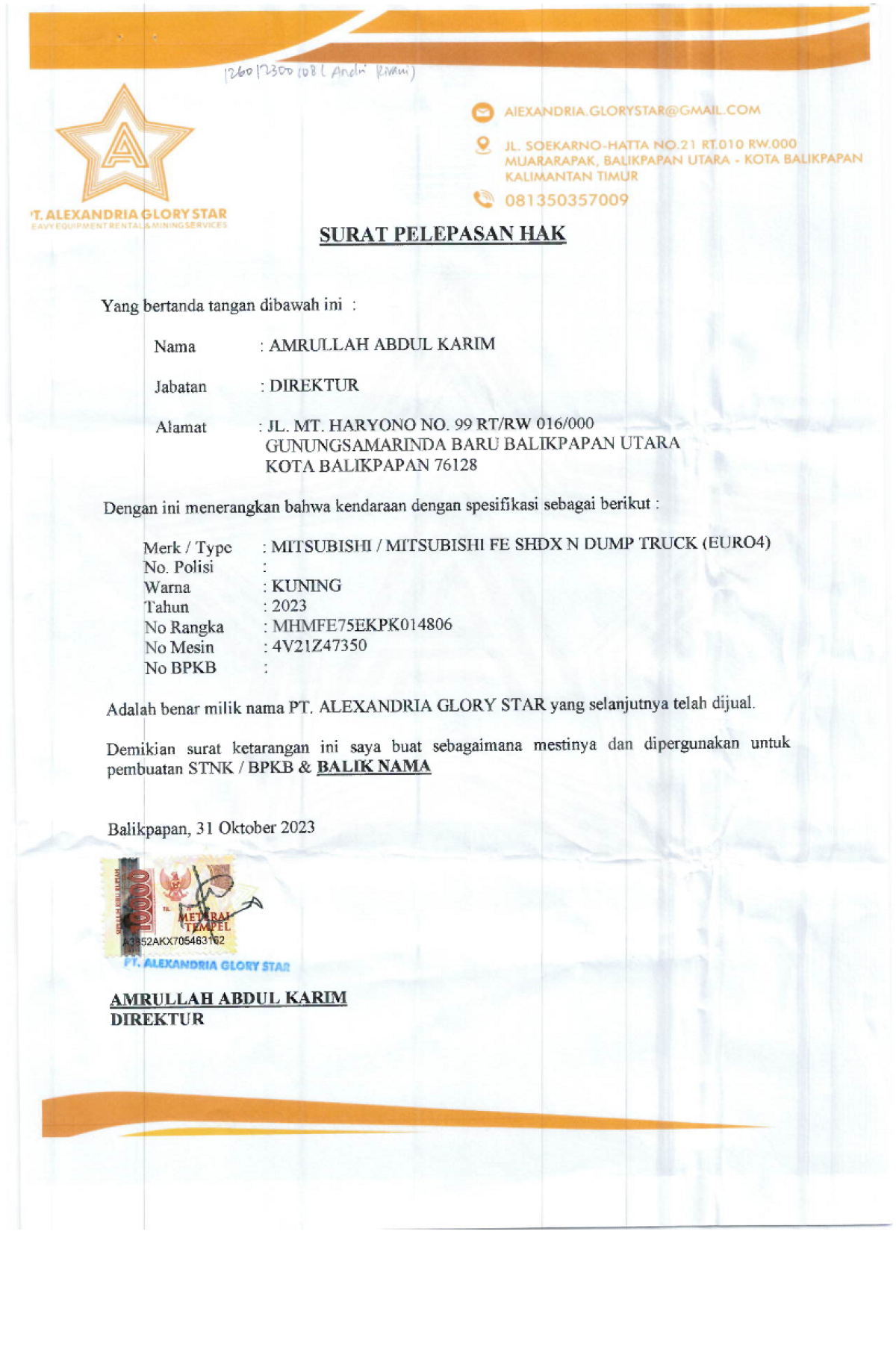 MITSUBISHI  FE  75 SHDX