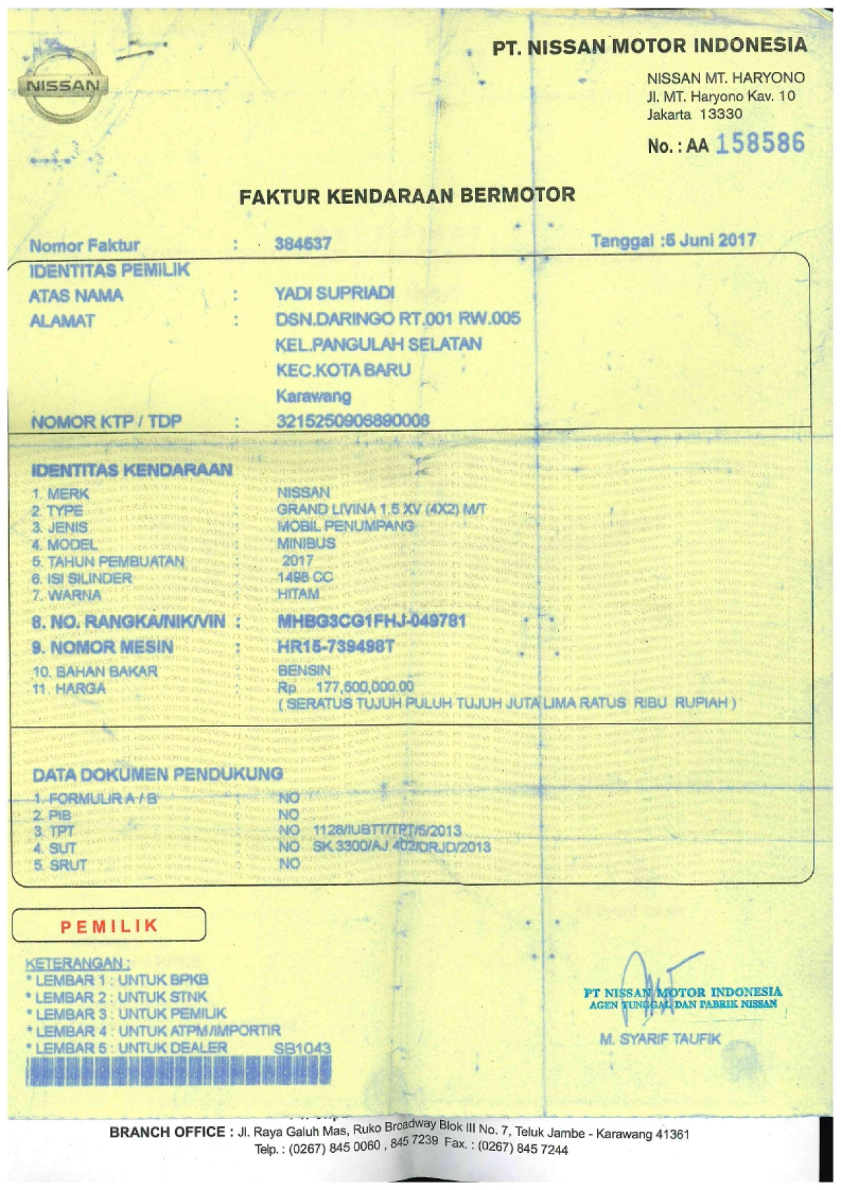 NISSAN  GRAND LIVINA  XV