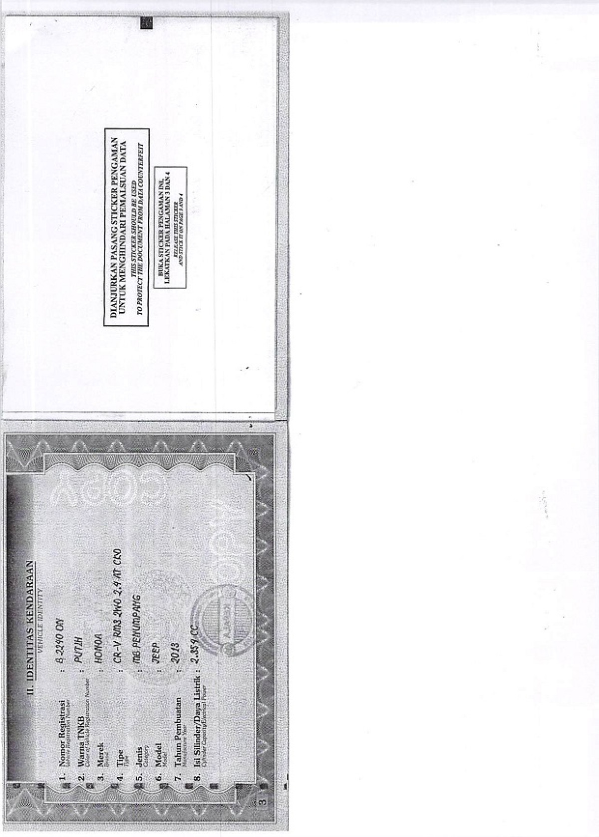 HONDA CR-V RM3 2WD 2.4