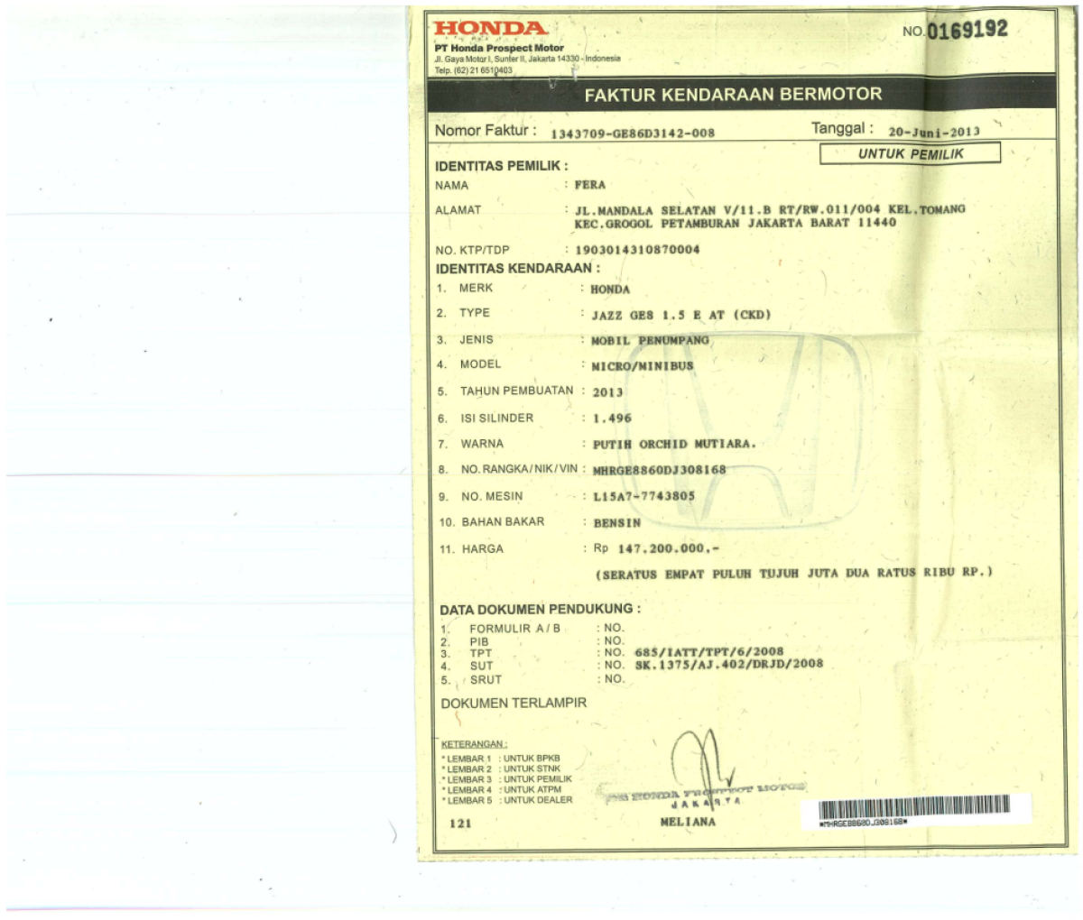 HONDA JAZZ GE8 1.5 E